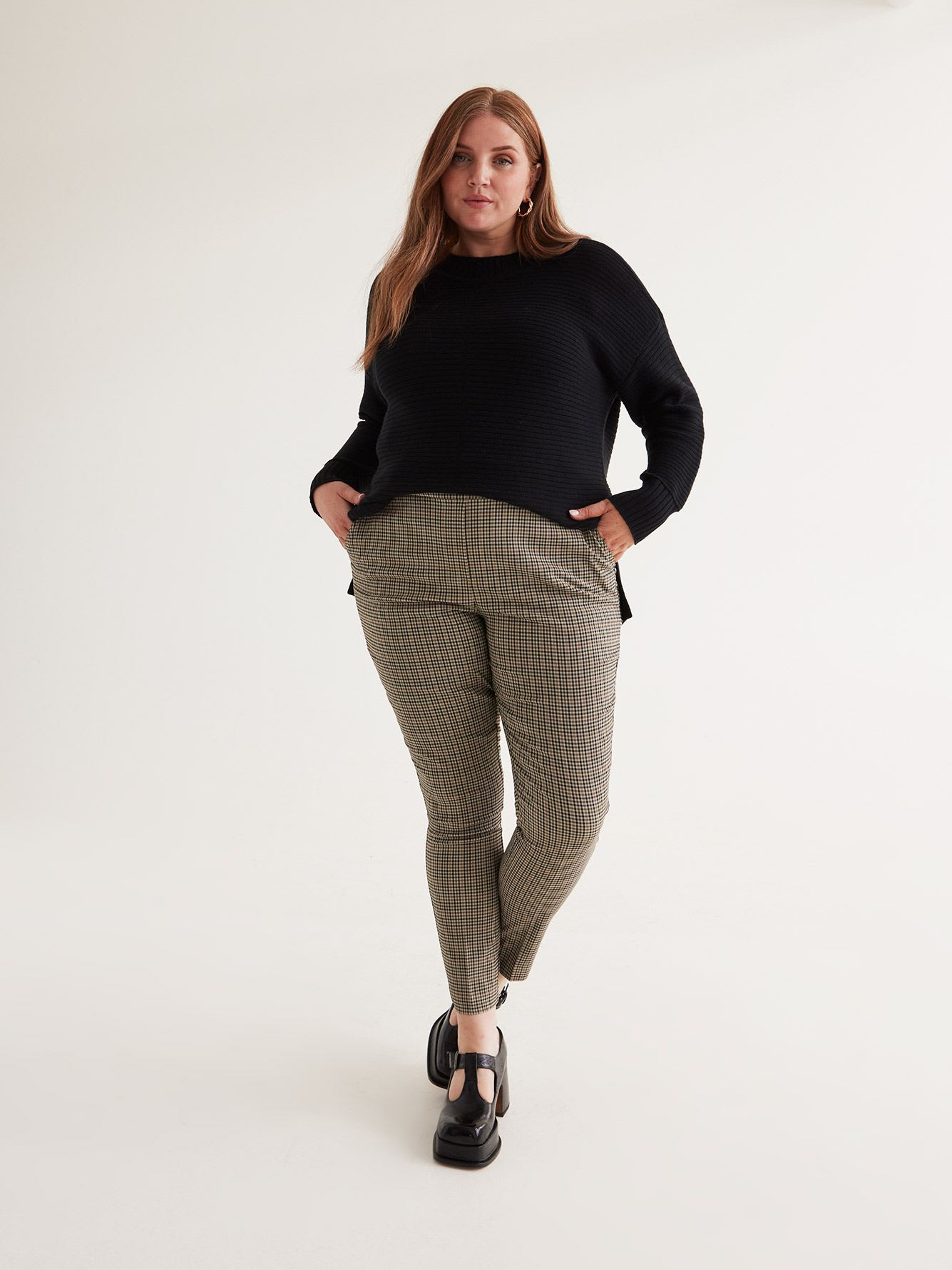 Plaid Skinny-Leg Savvy Pant - PENN. Essentials