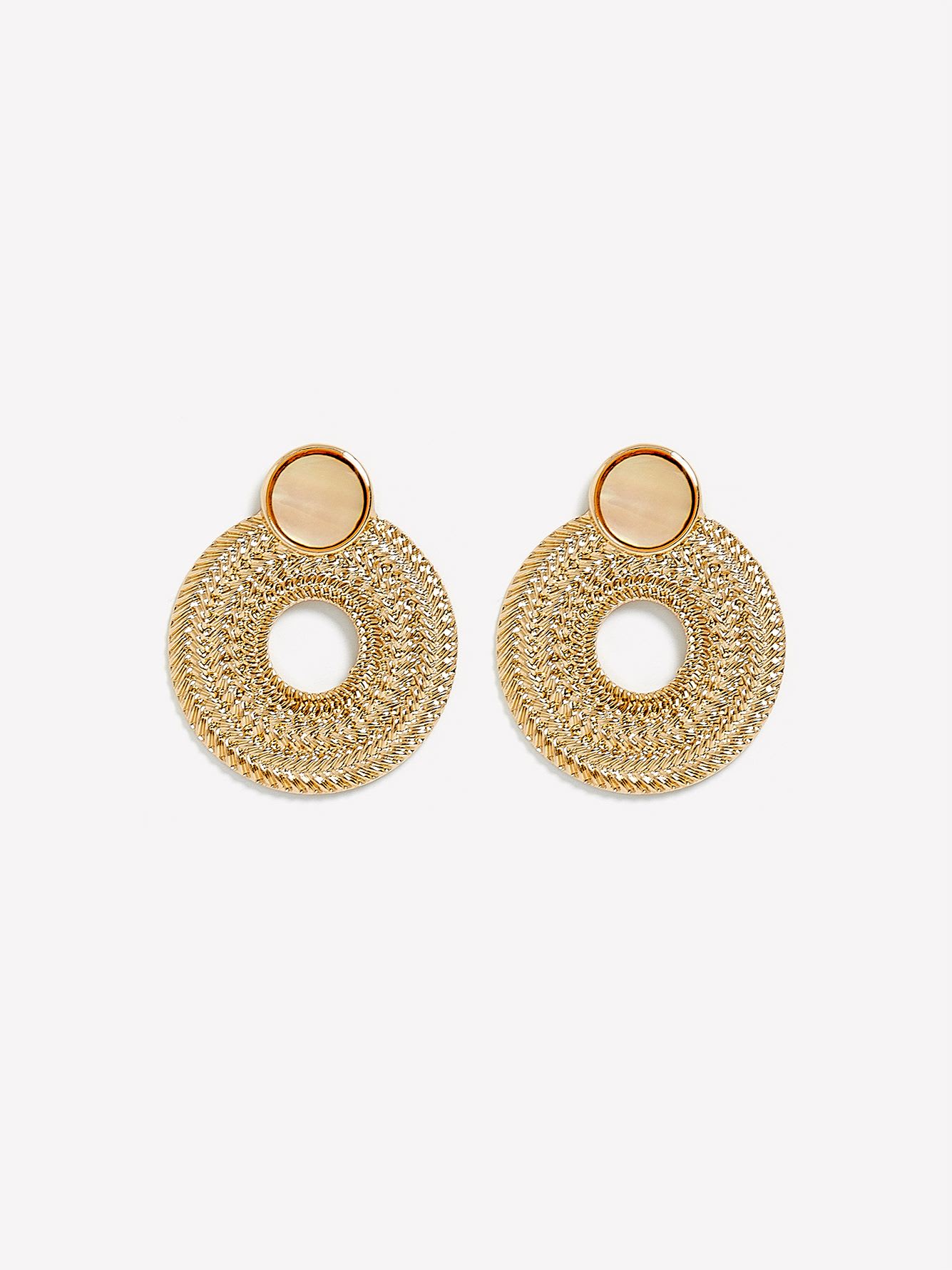 Statement Textured Round Drop Earrings