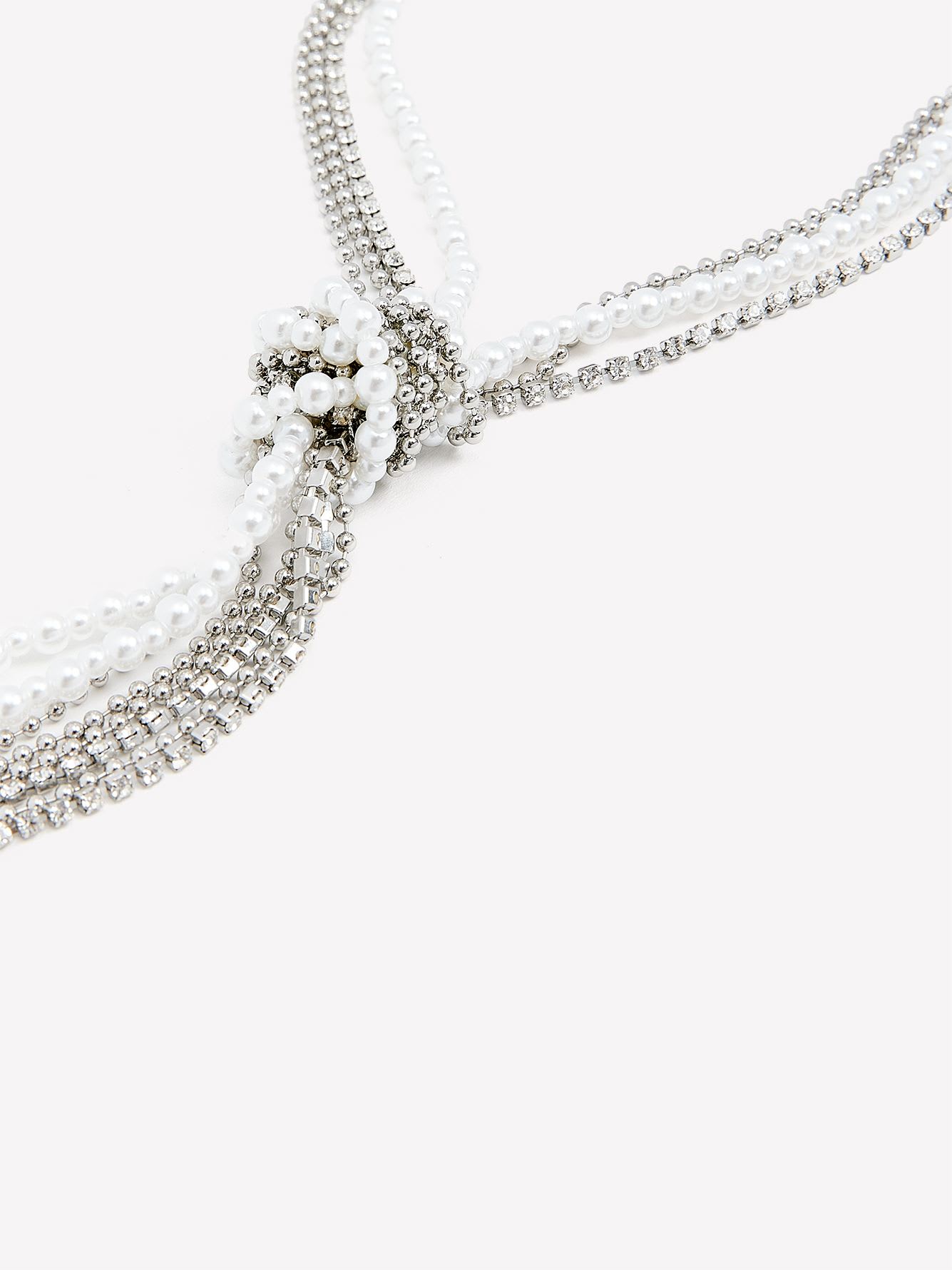 Long Knotted Necklace with Pearls
