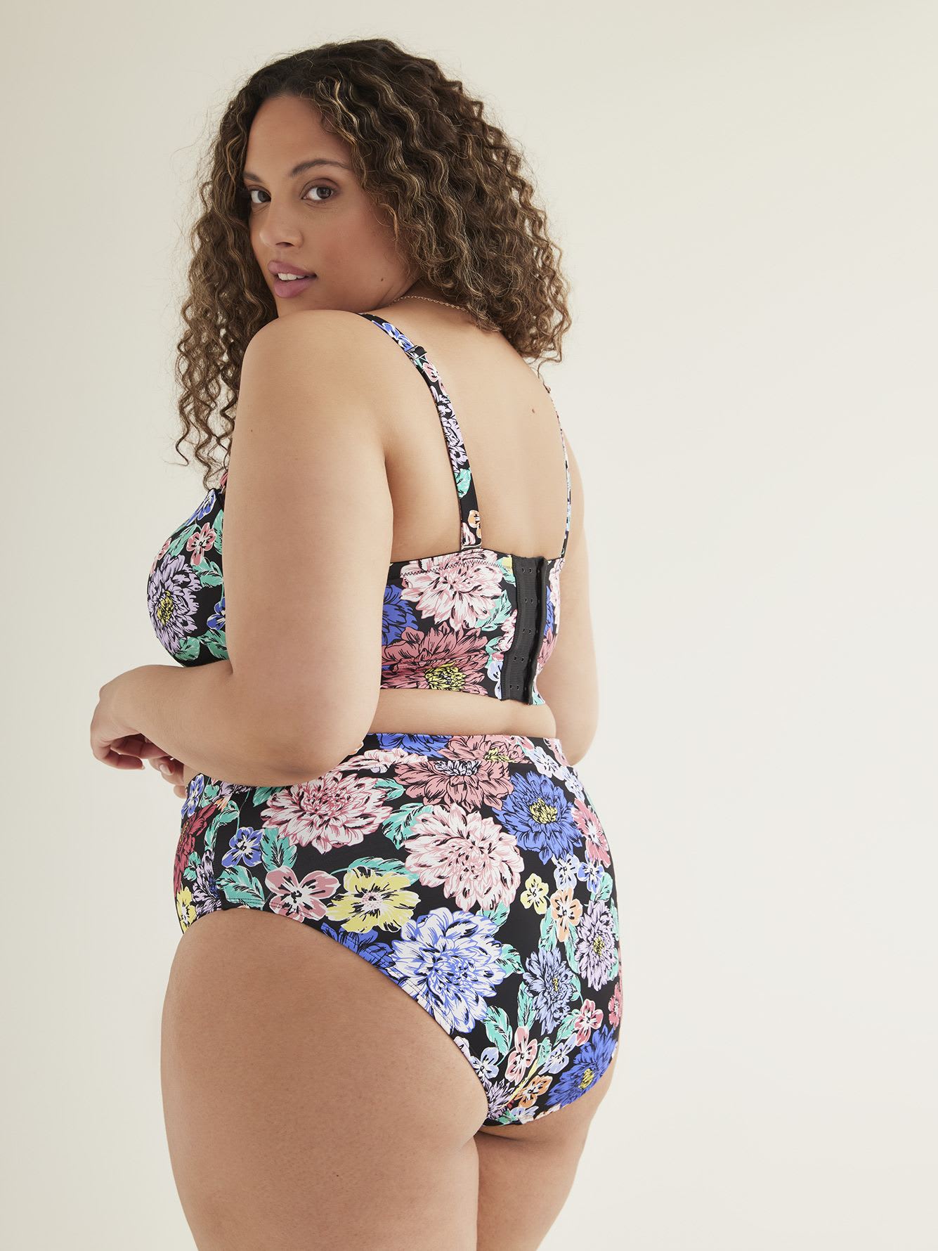 Floral Bandeau Bikini Top with Peekaboo