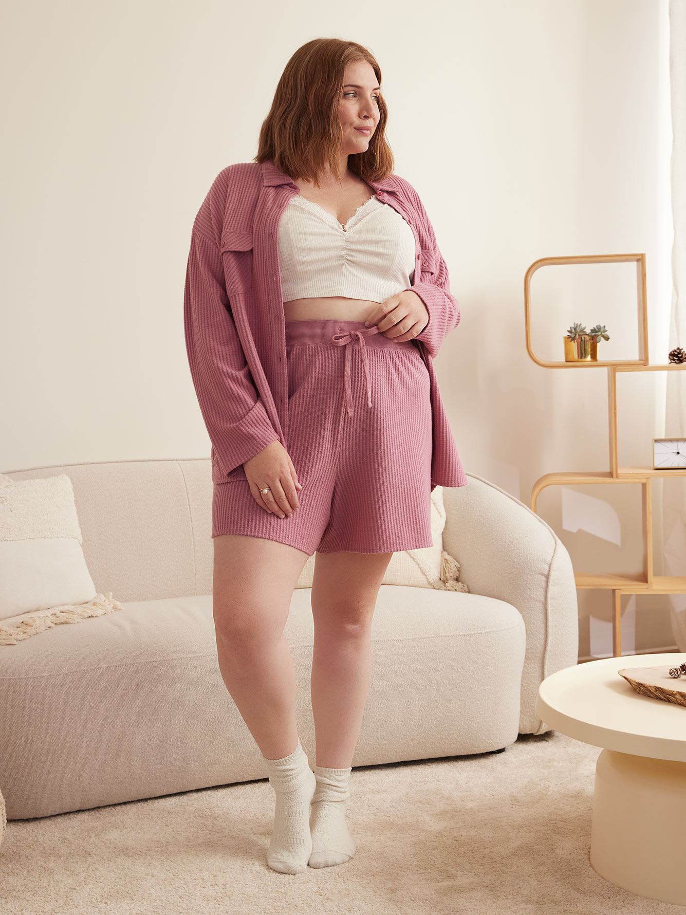 Waffle Knit Boxer with Front Tie - ti Voglio