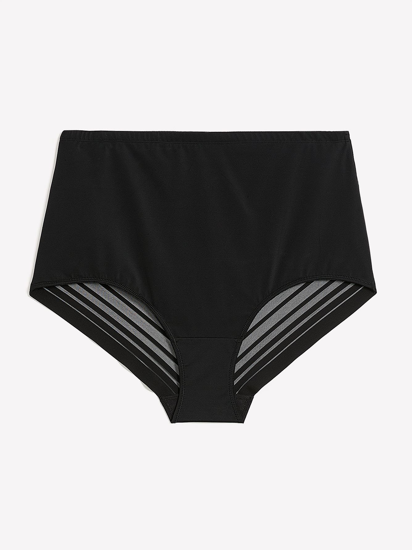 High-Waisted Cincher Brief with Striped Mesh - ti Voglio