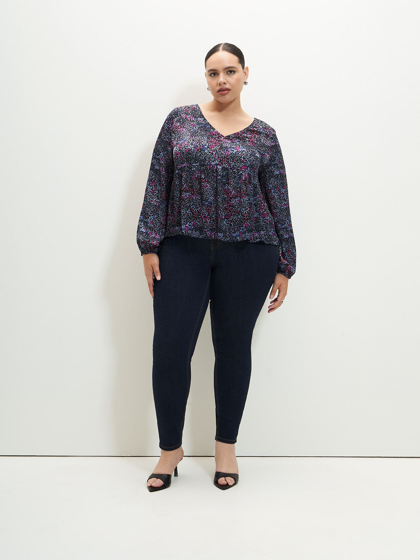 Floral Blouse with Balloon Sleeves - Addition Elle