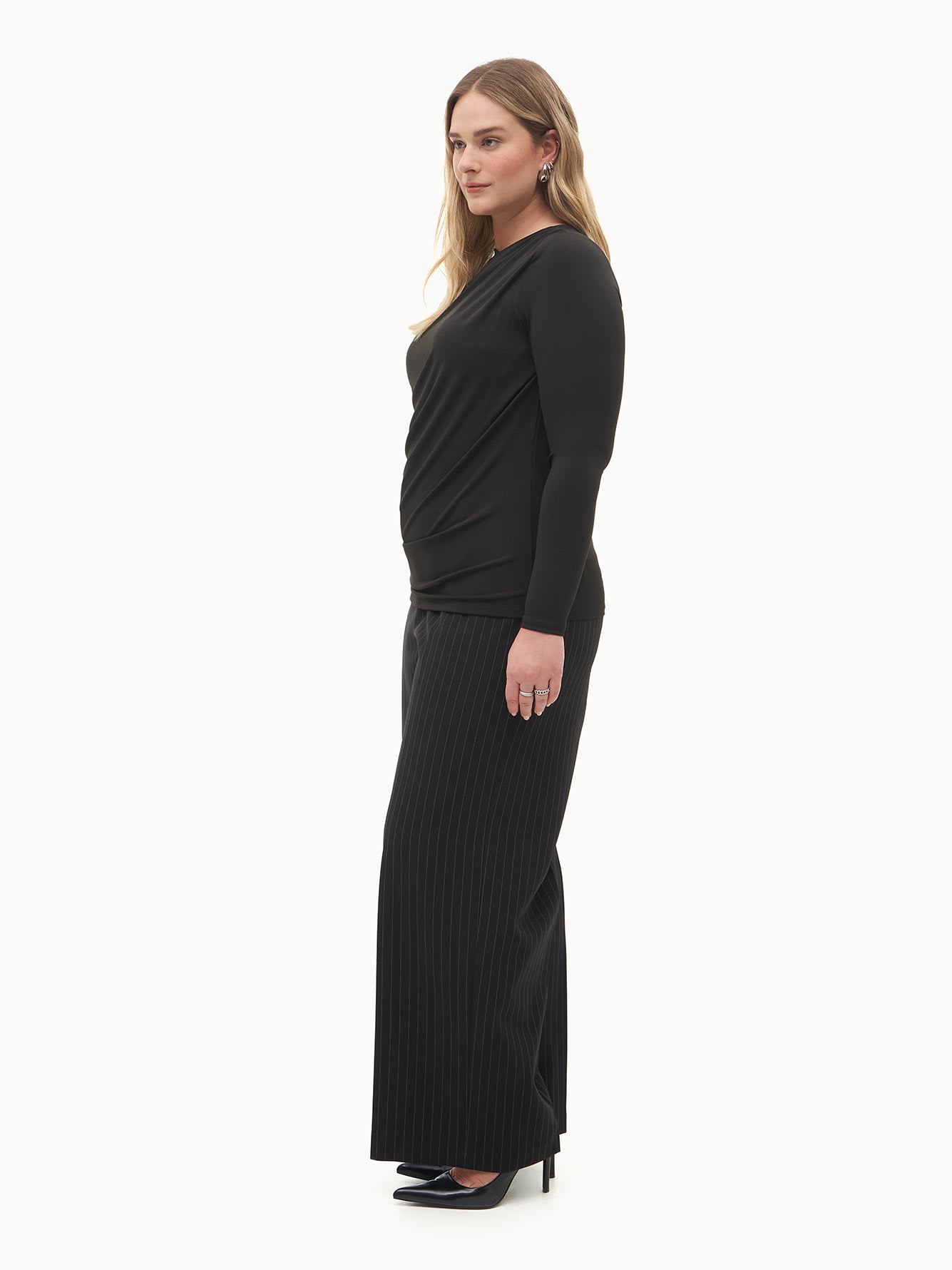 Drape-Neck Knit Top - Addition Elle
