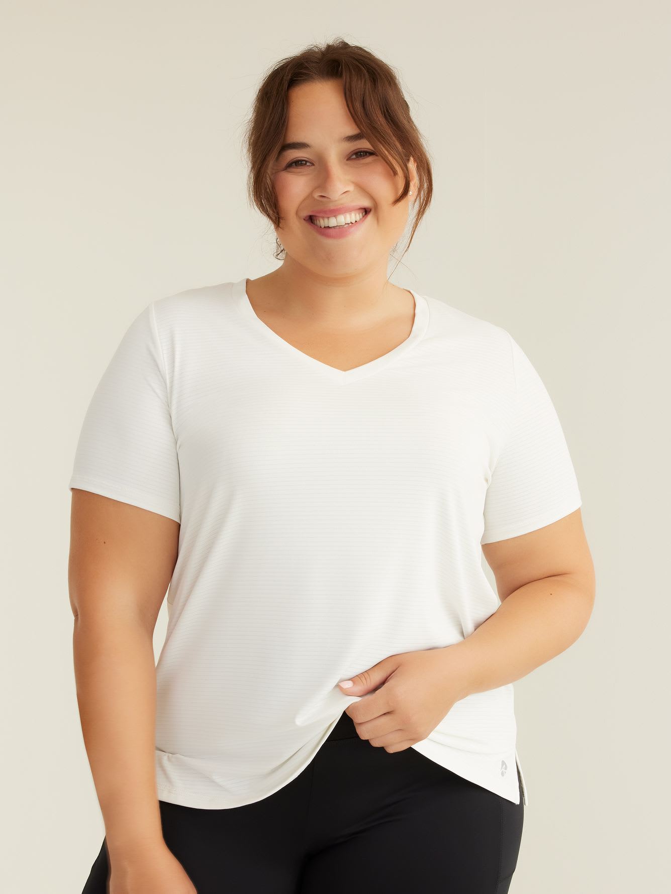 Short-Sleeve Tee with Crisscross Mesh Back - Active Zone