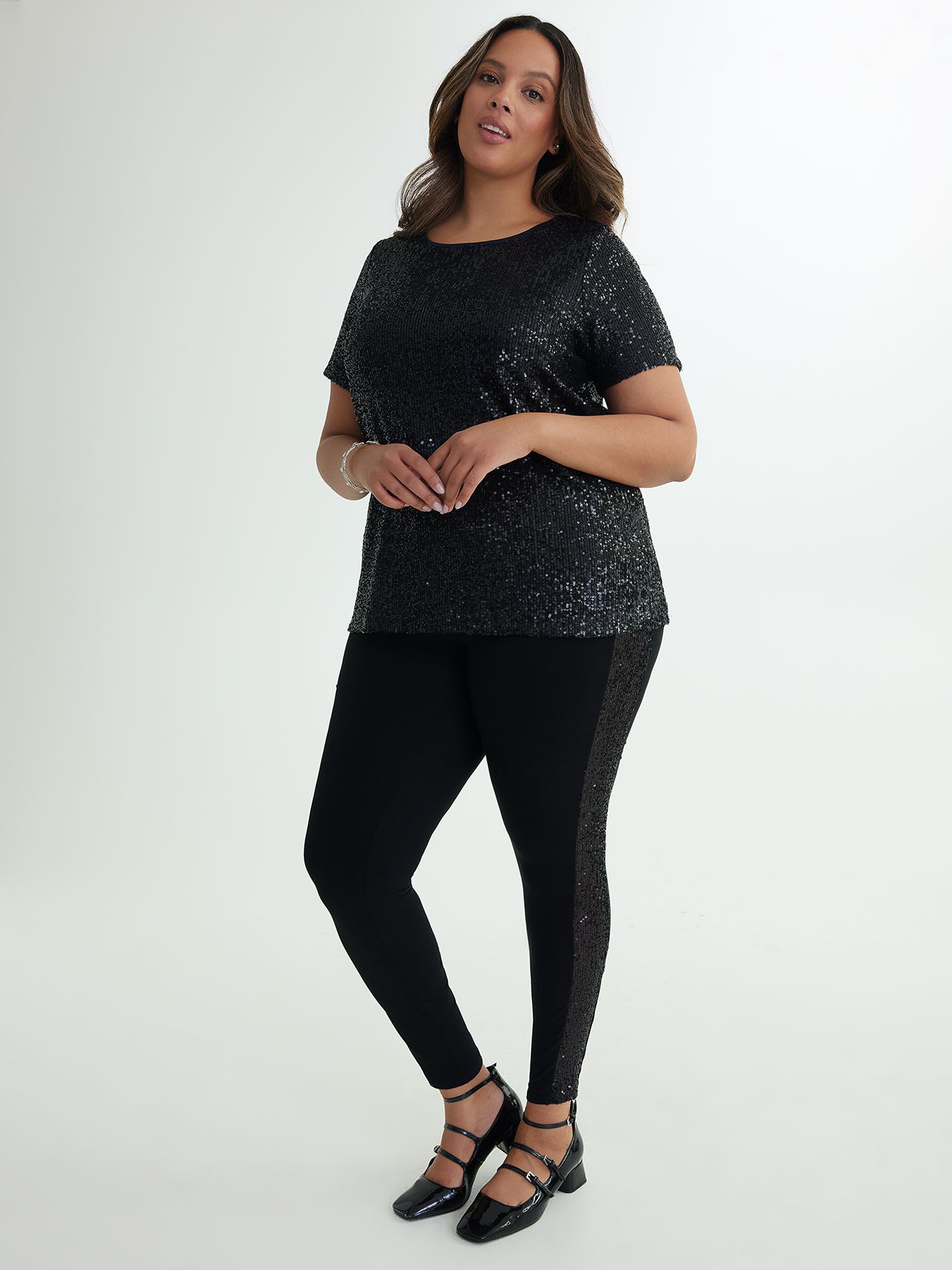 Responsible, Black Legging with Sequins - PENN. Essentials