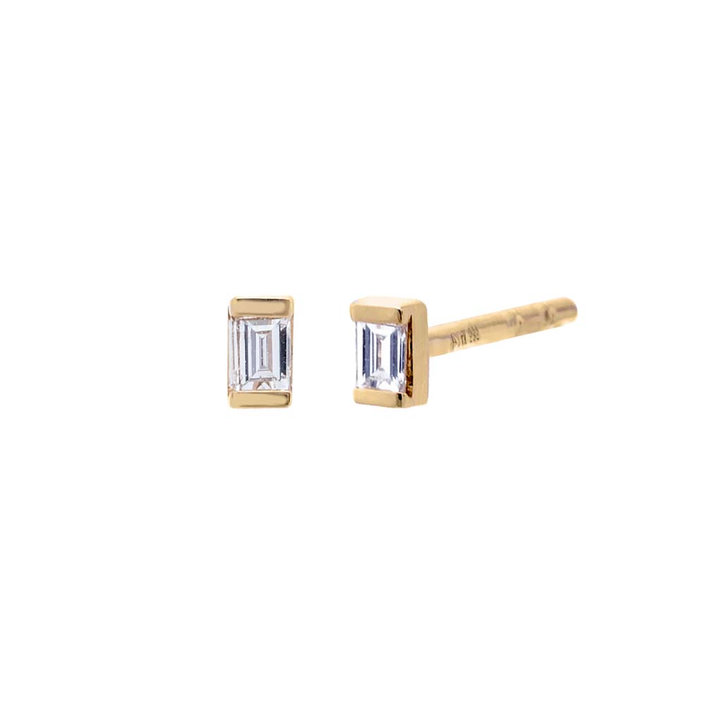 By Adina Eden -ITTY BITTY DIAMOND BAGUETTE STUD EARRING 14K - 14K GOLD