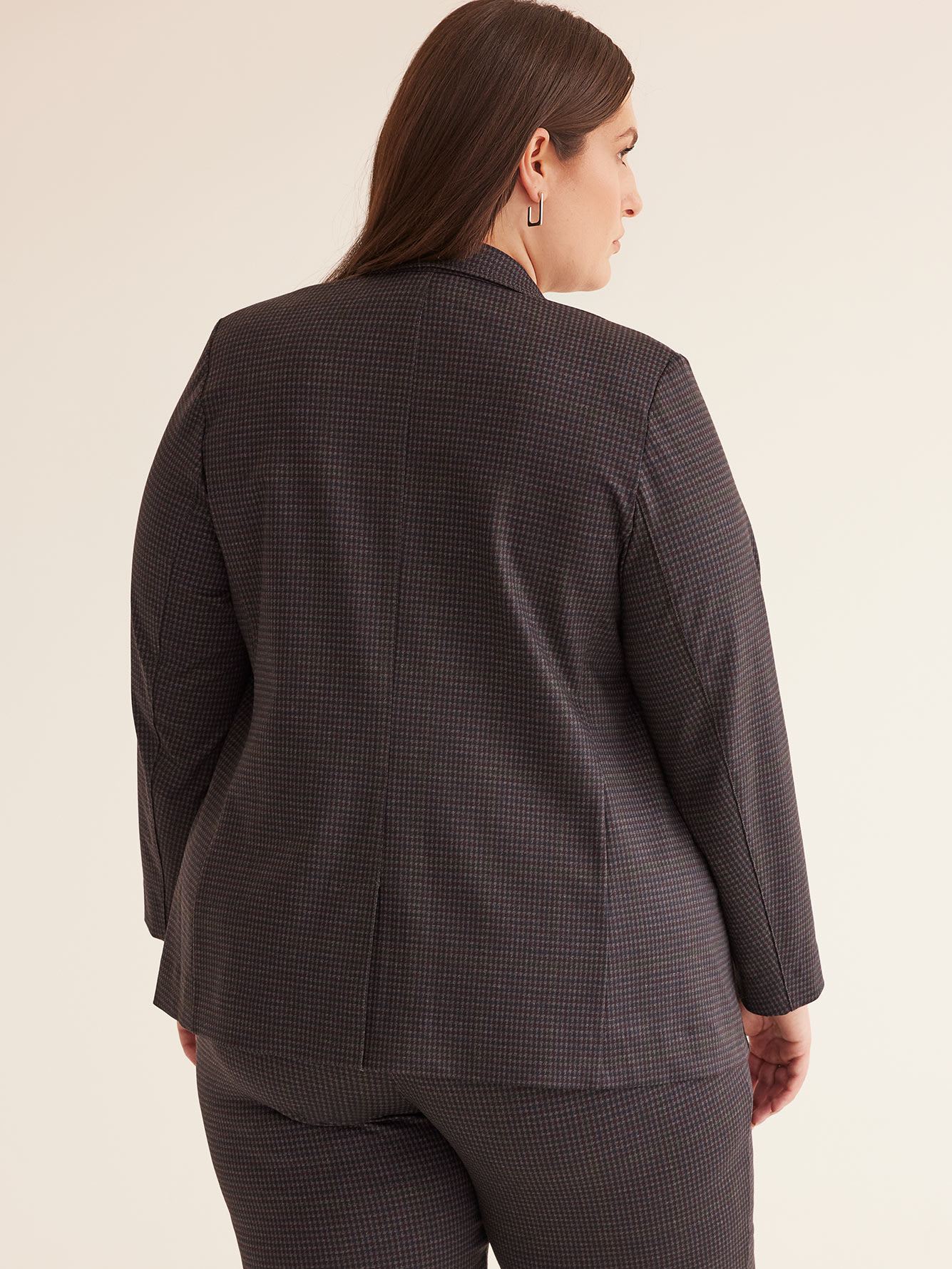 Plaid Ponte de Roma Jacket with Low Lapels