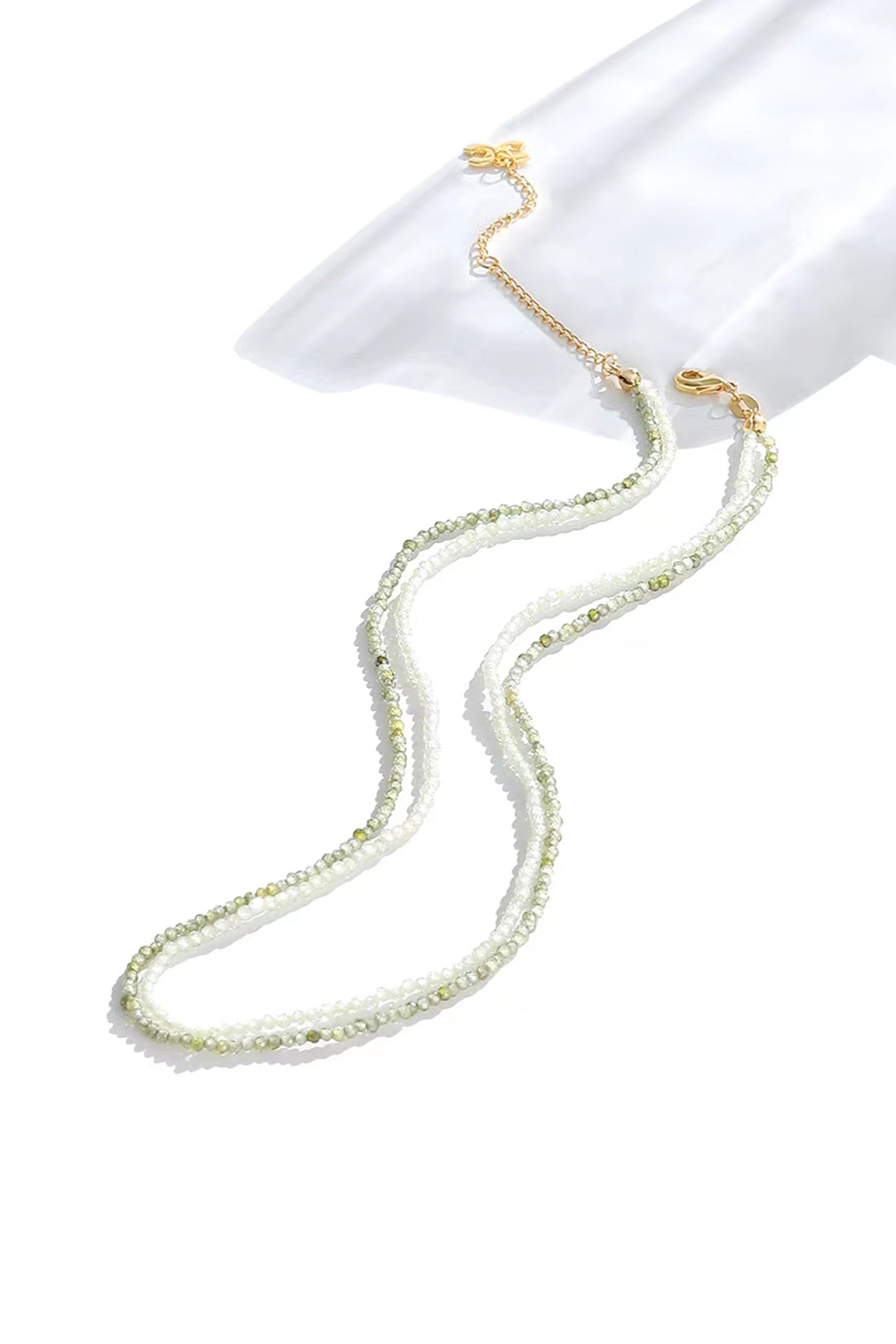 Classicharms-Clarice Purple Crystal Mini Beaded Double Layered Necklace