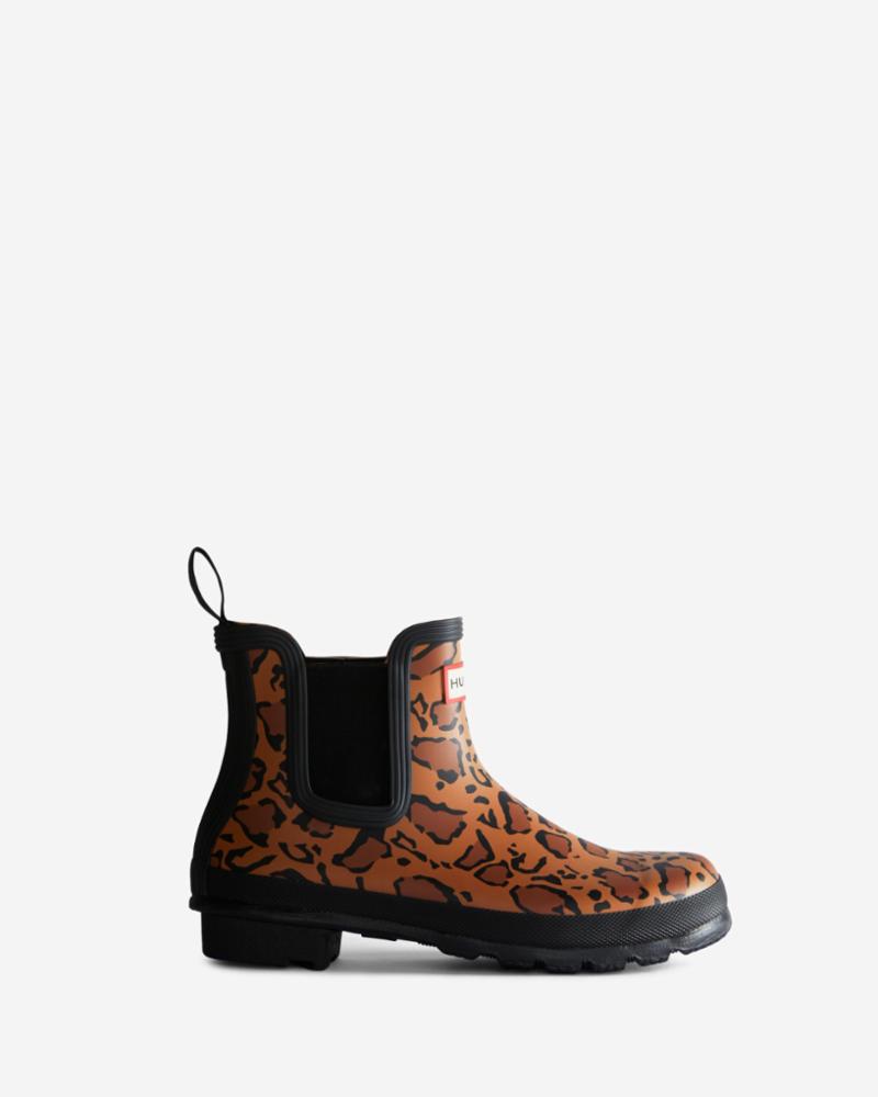 Hunter S Original Chelsea Leopard Print Boot
