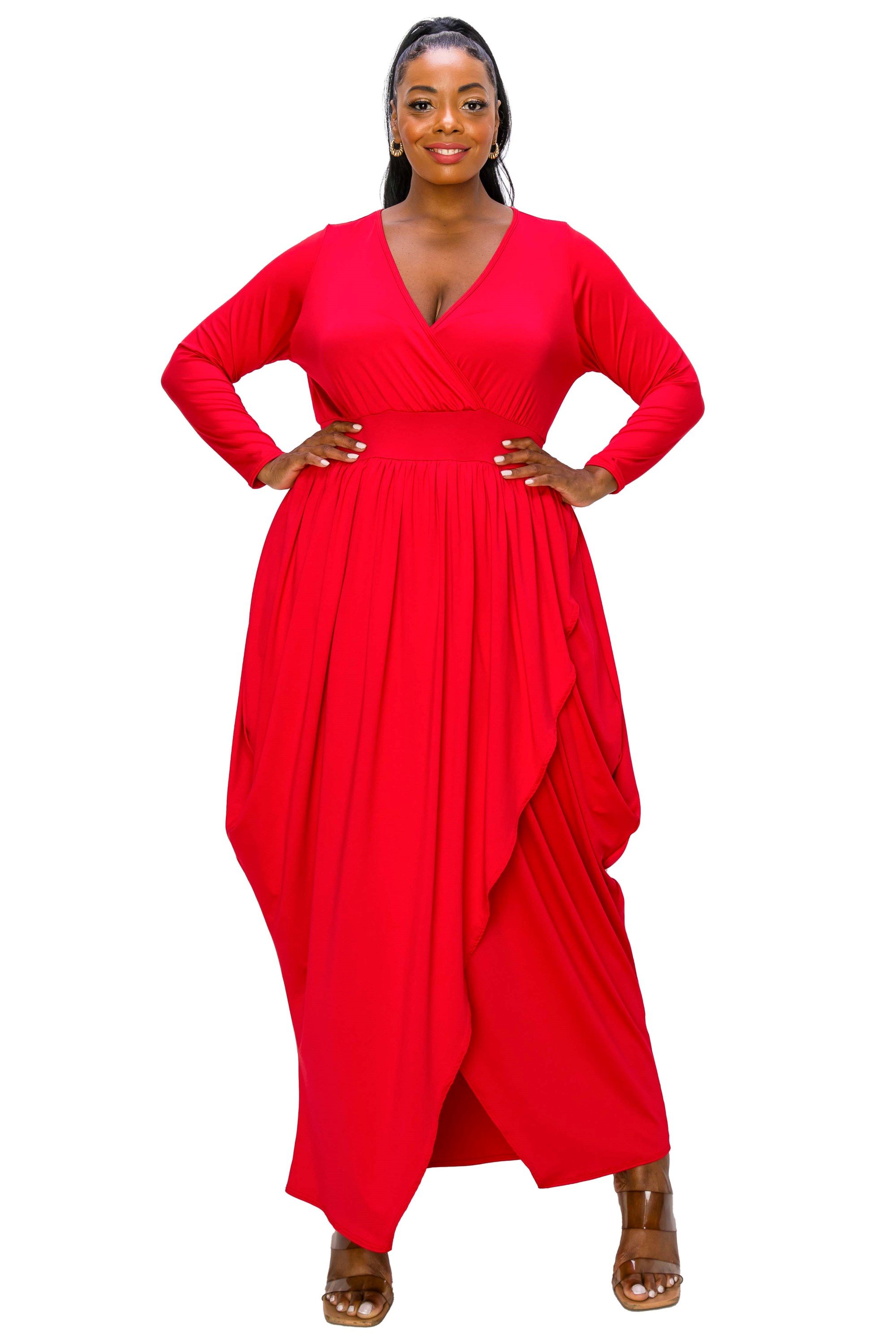 L I V D - Giuliana Tulip Hem Maxi Dress