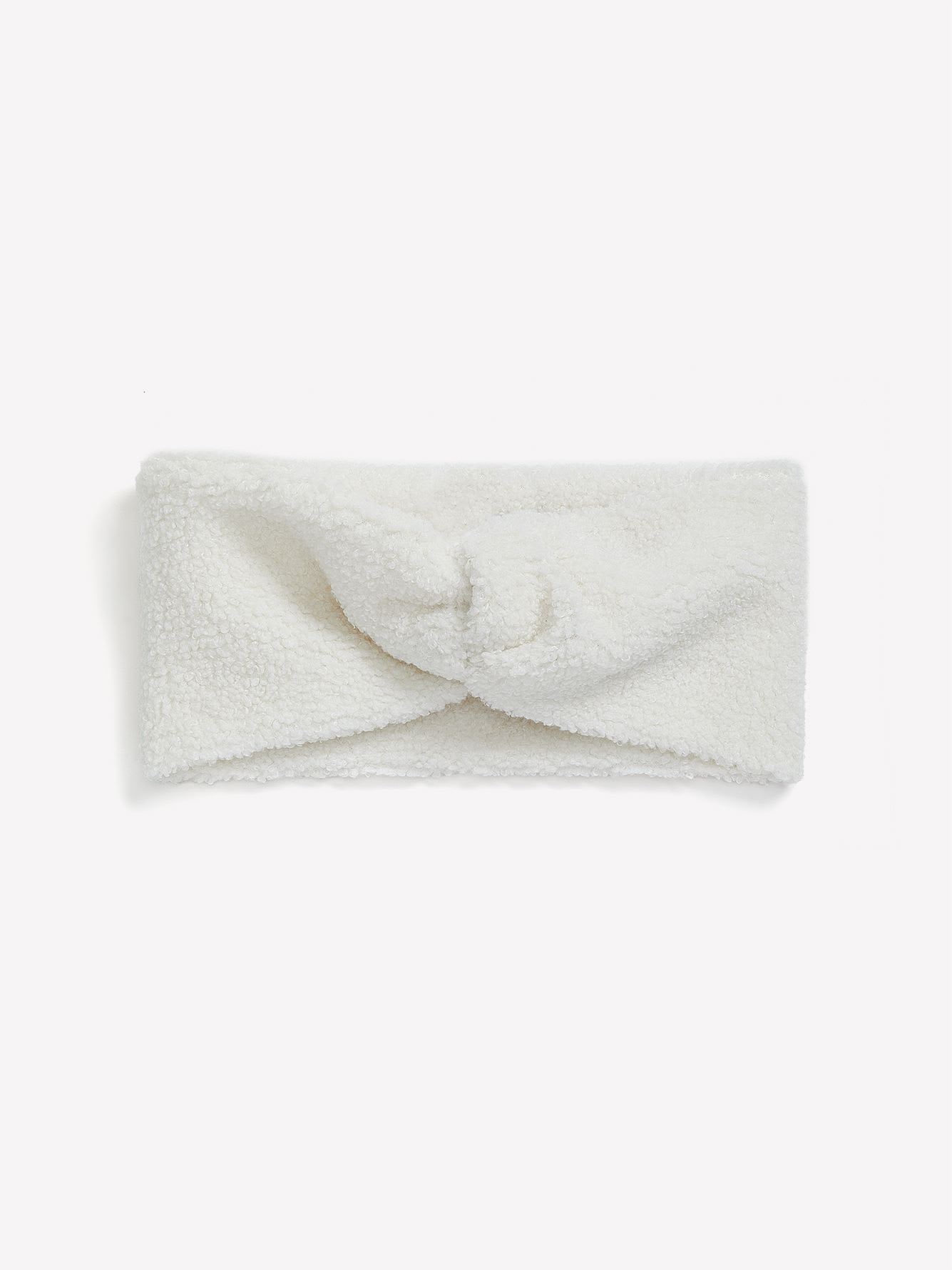 White Sherpa Twisted Headband