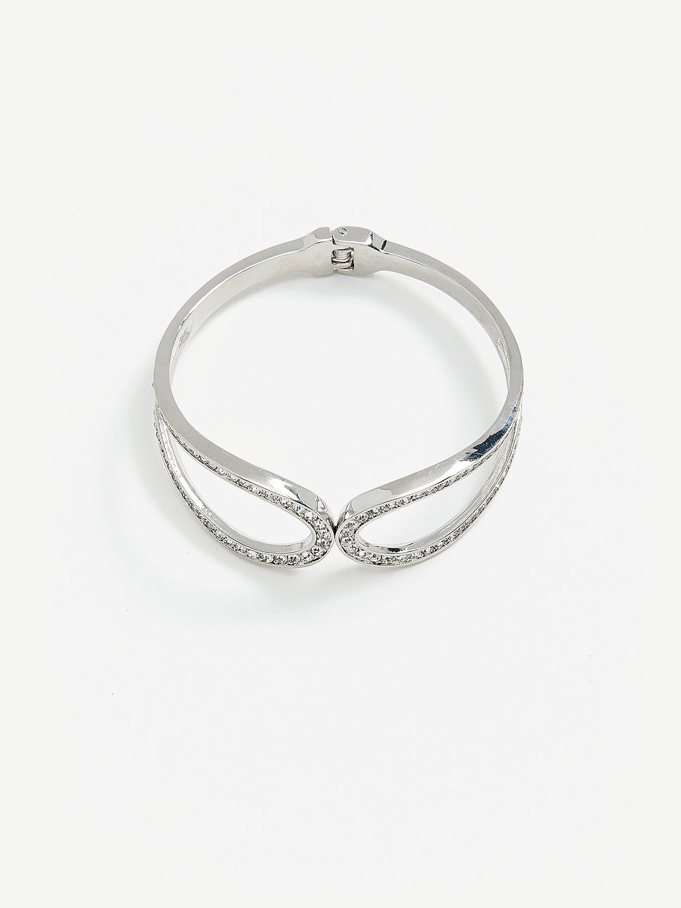 Cuff Bracelet with Crystal Loop Front