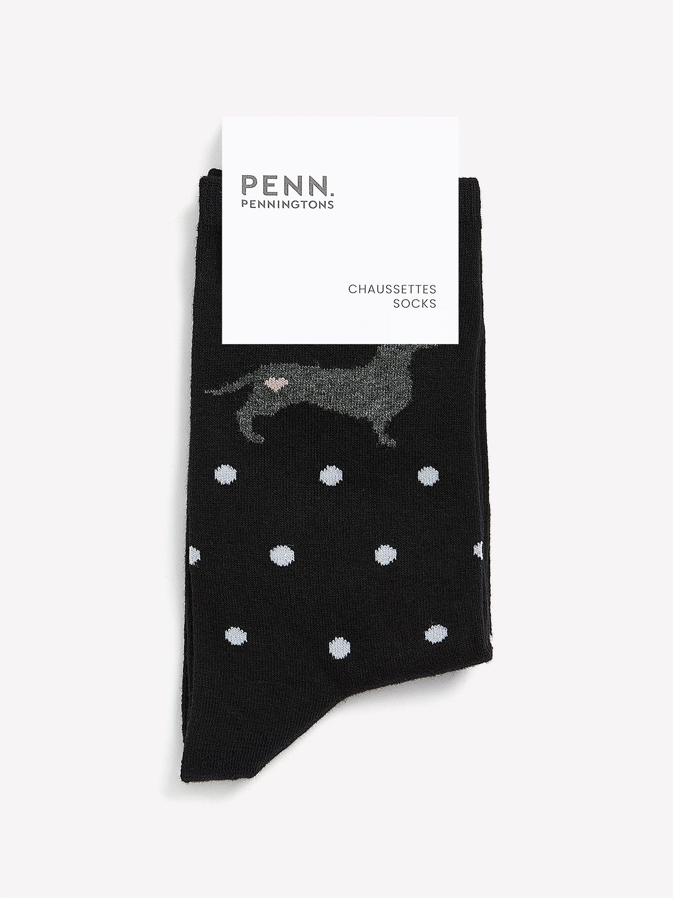 Crew Socks, Dots with Dog Print