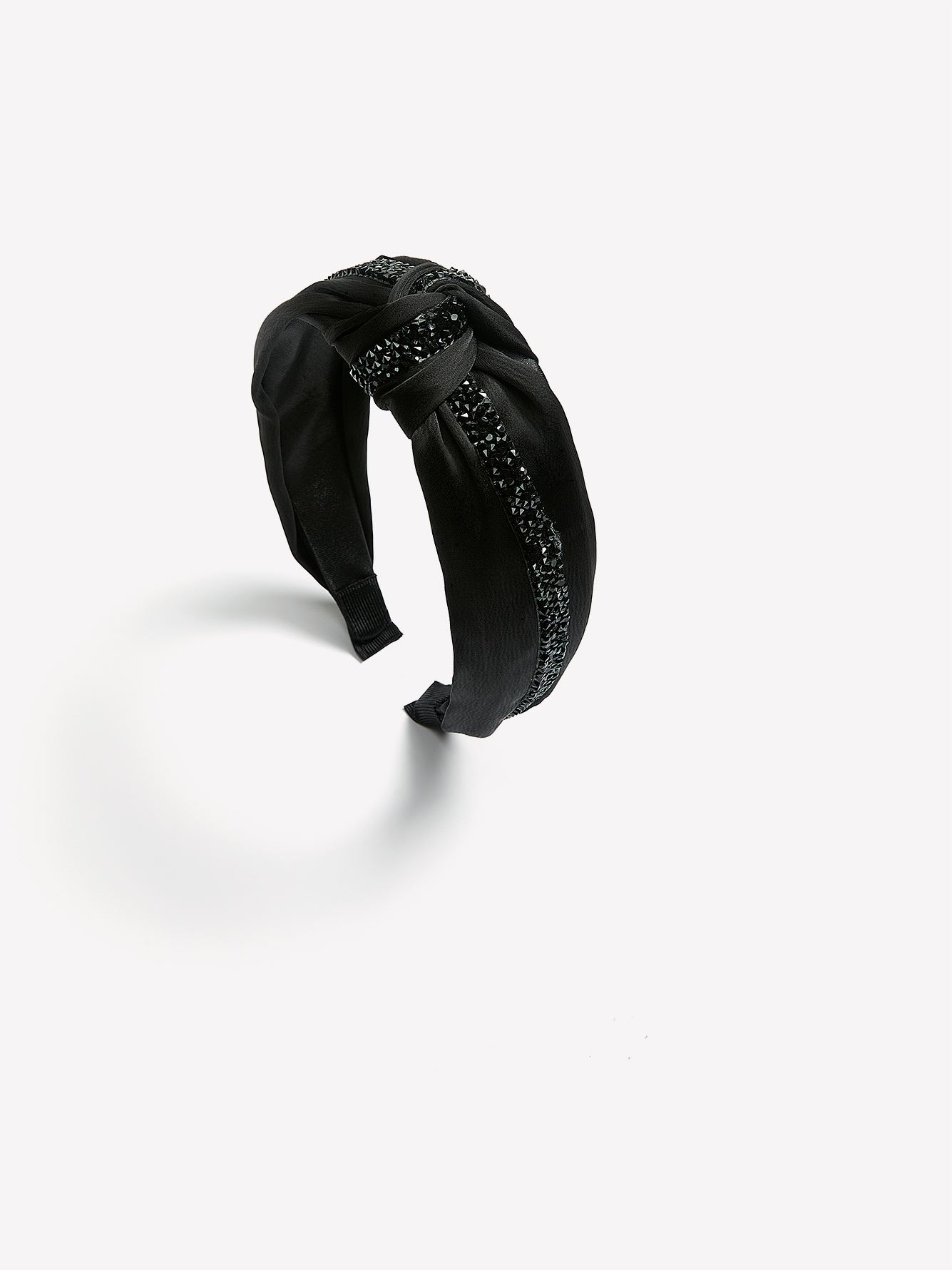 Black Knotted Headband with Glittery Detail