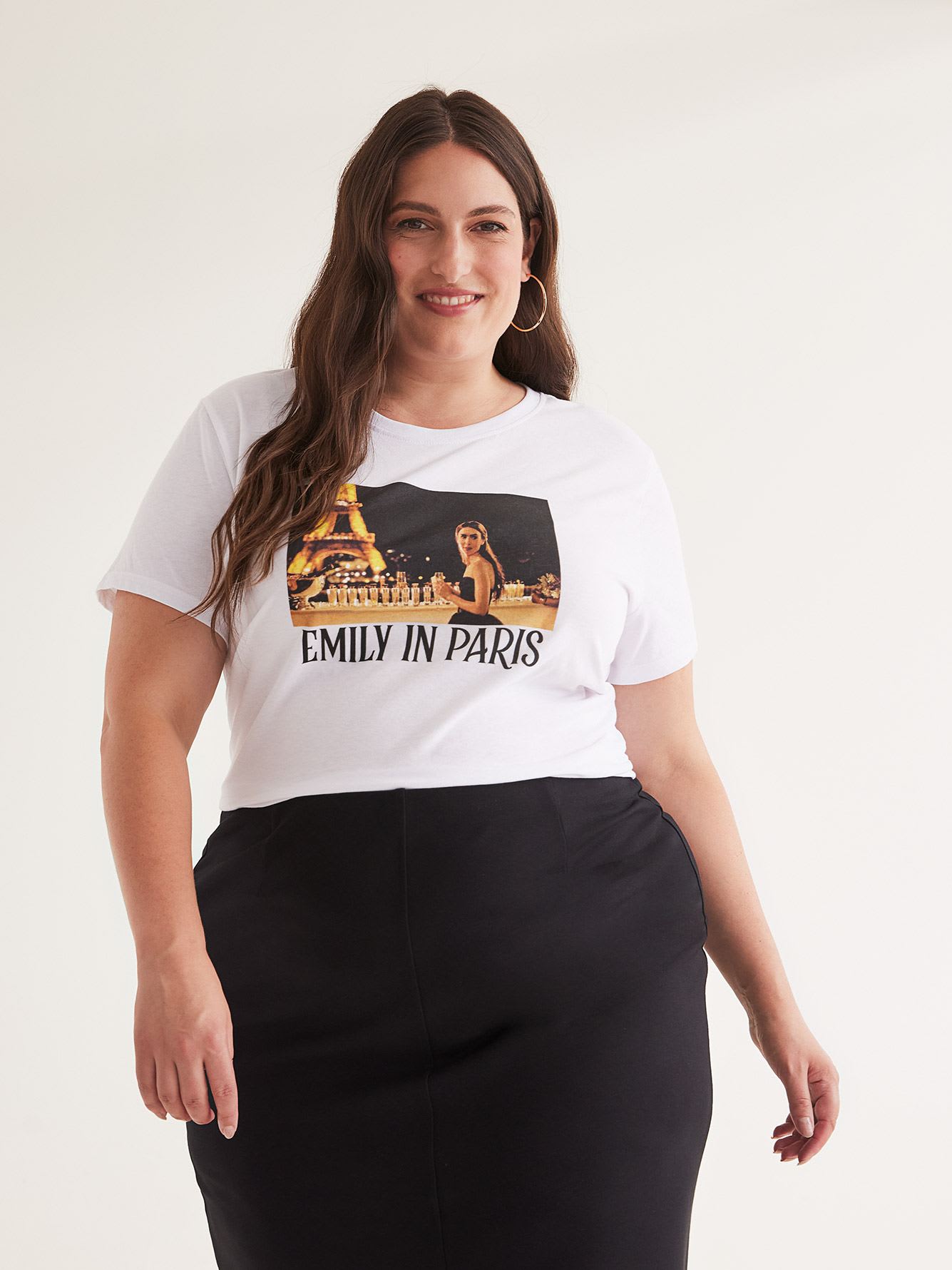 Crewneck Tee with Emily in Paris Print