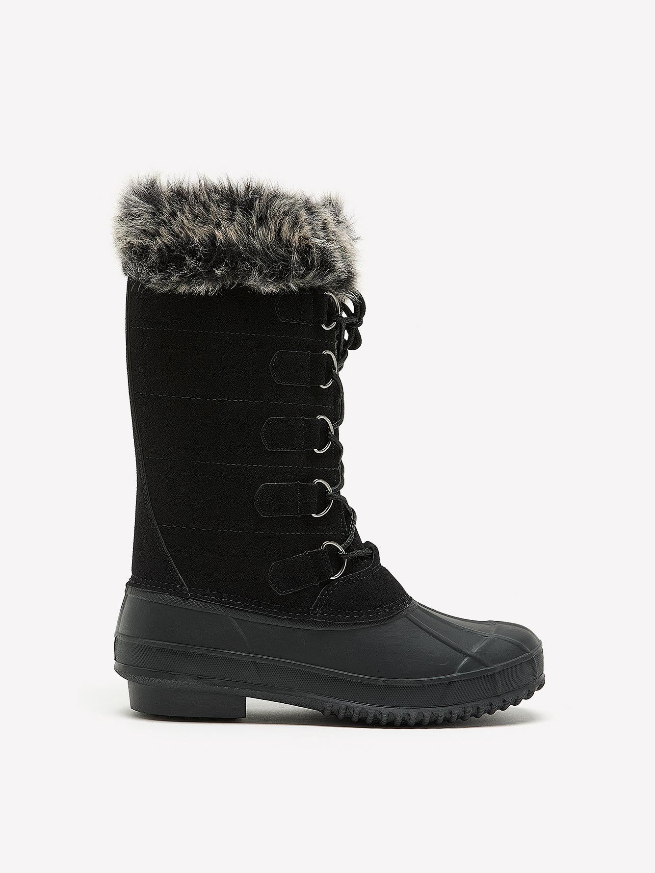 Extra Wide Width, Water-Resistant Winter Boot with Faux-Fur Trim