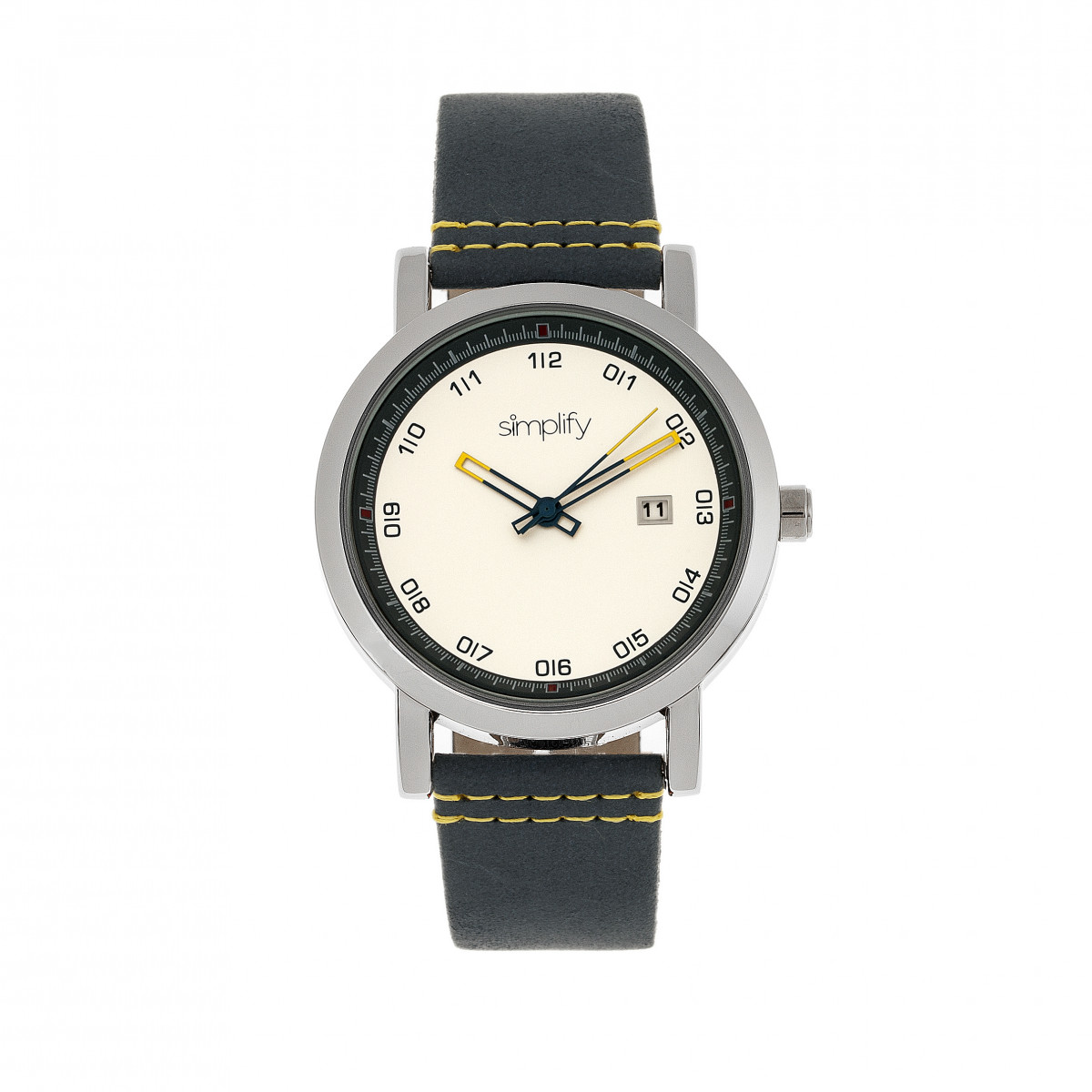 Simplify - The 5300 Leather-Band Watch w/Date - Gold/Brown