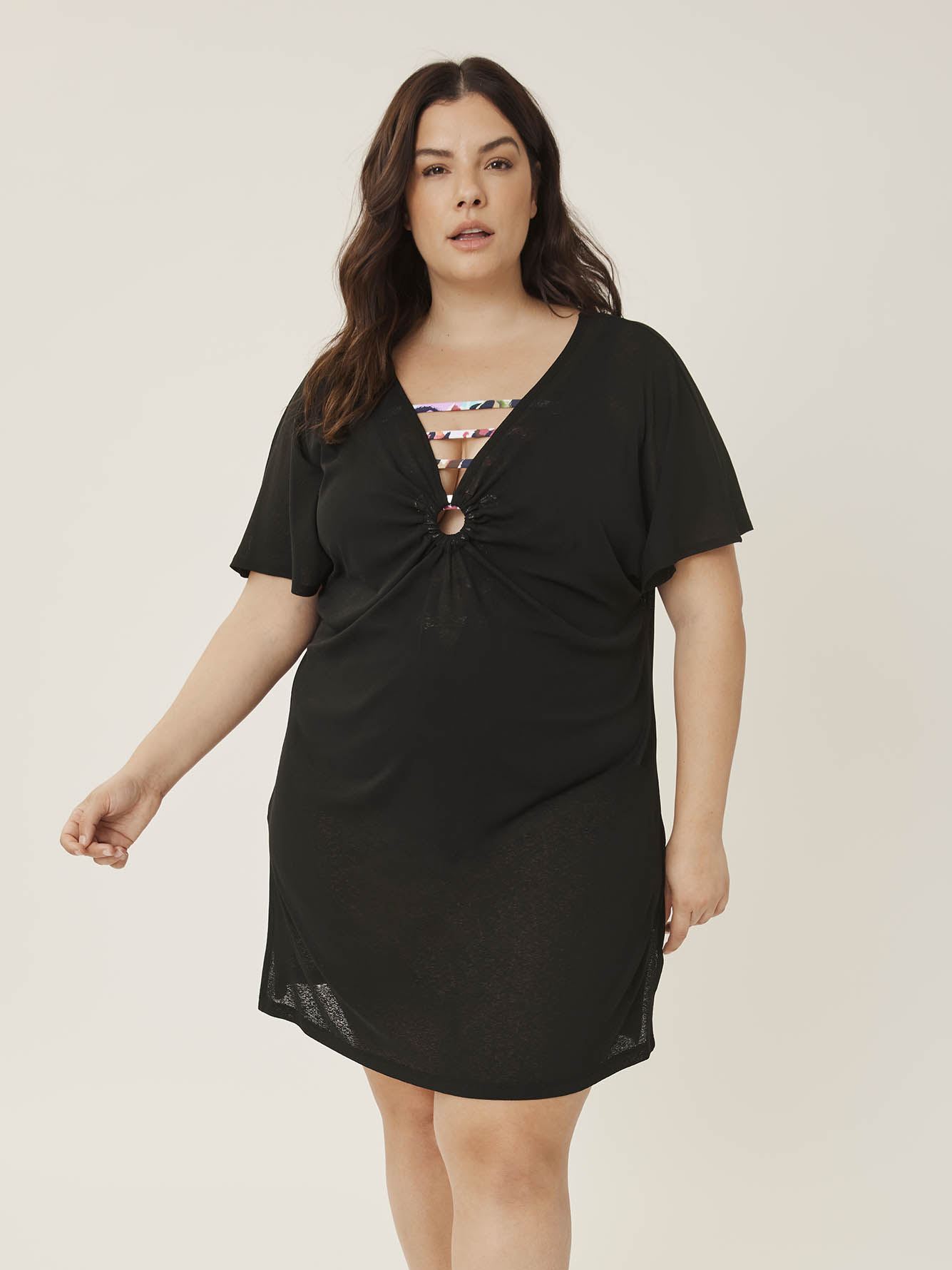 Cut-Out O-Ring Cover-Up Dress - Cover Me
