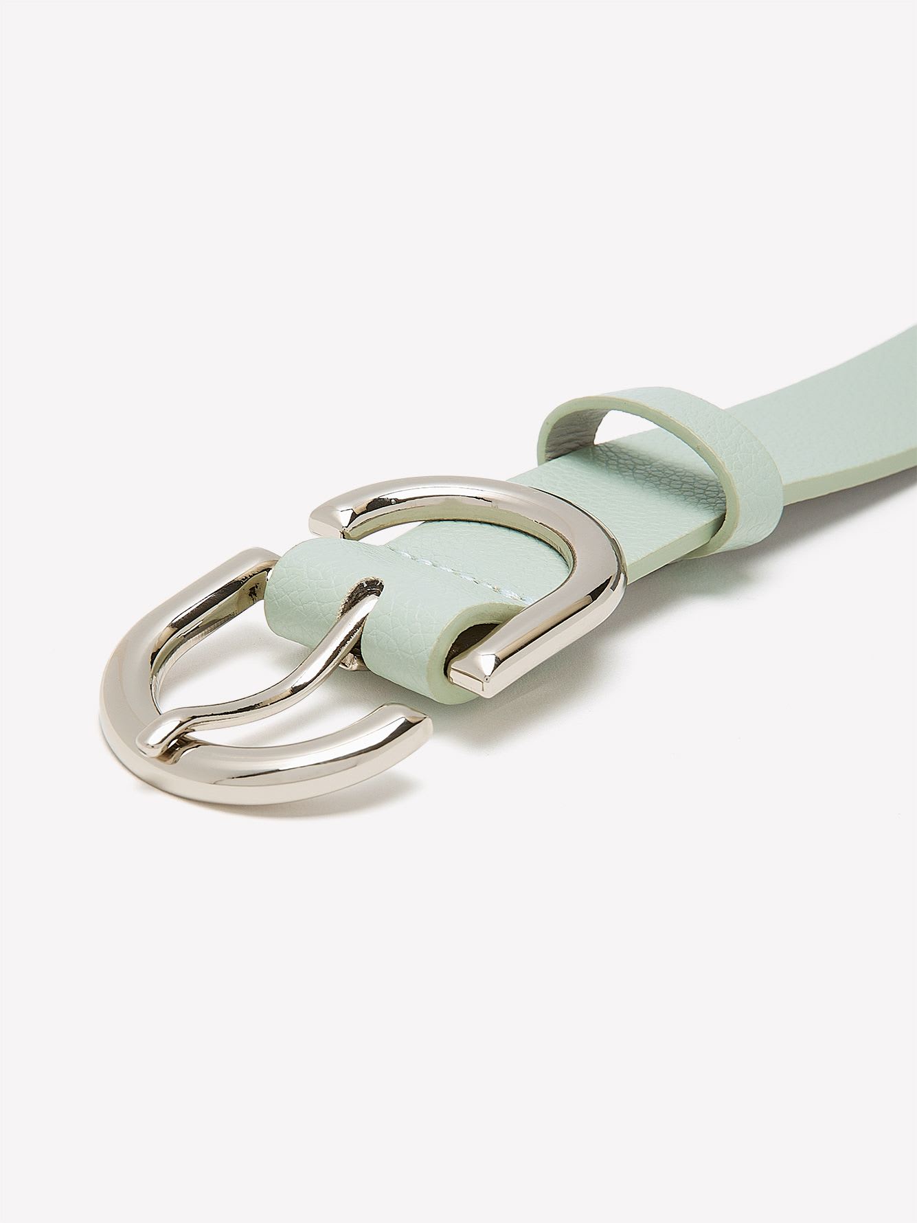 Denim Belt with Open Oval Buckle