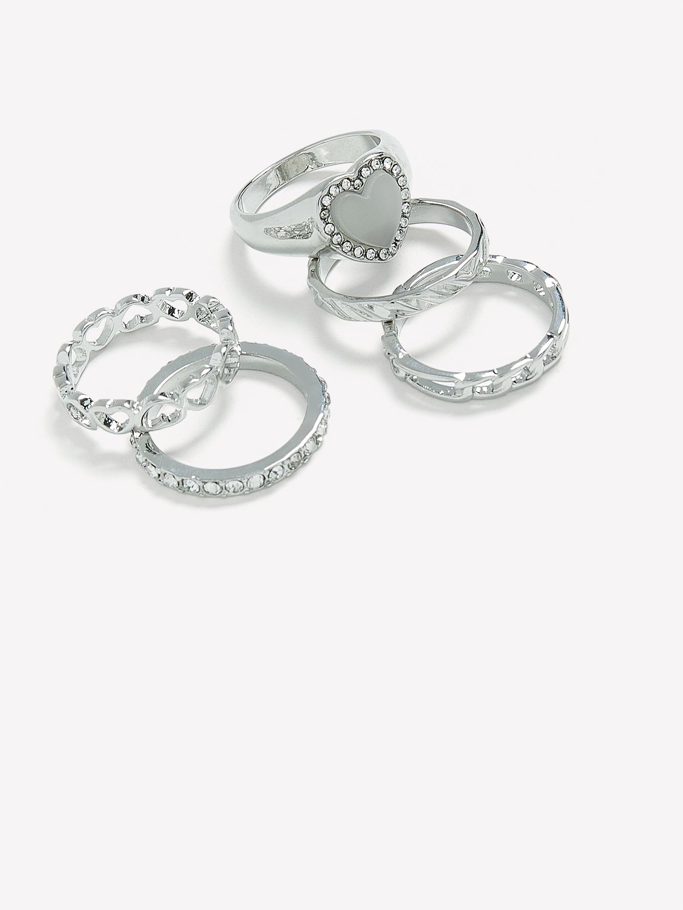 Rings with Hearts, pack of 5