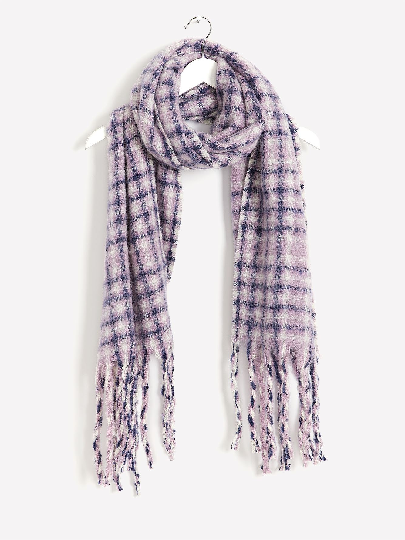 Soft Lilac Plaid Scarf