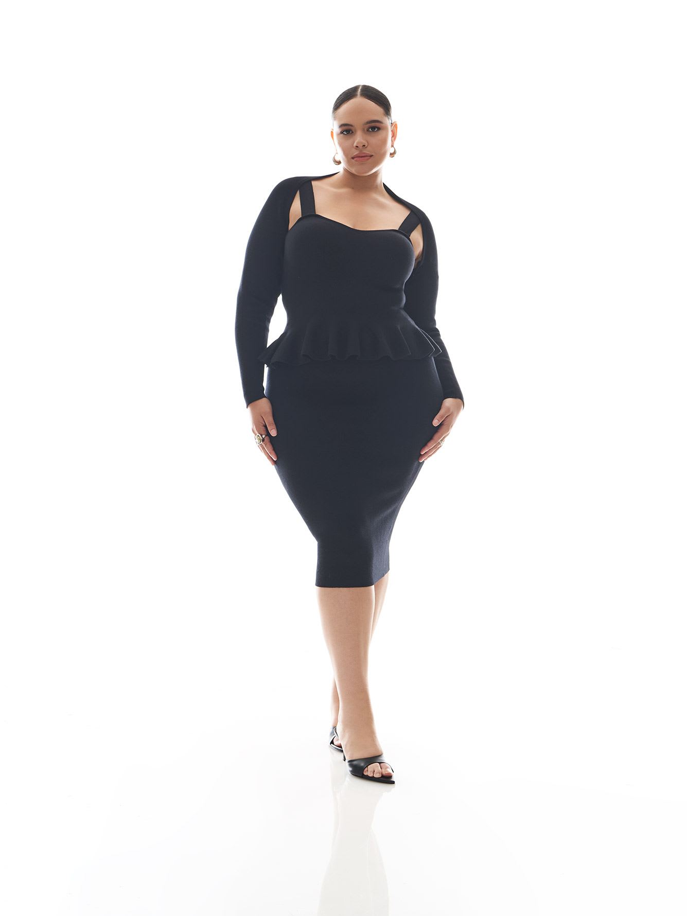 Black Long-Sleeve Crop Bolero - Addition Elle