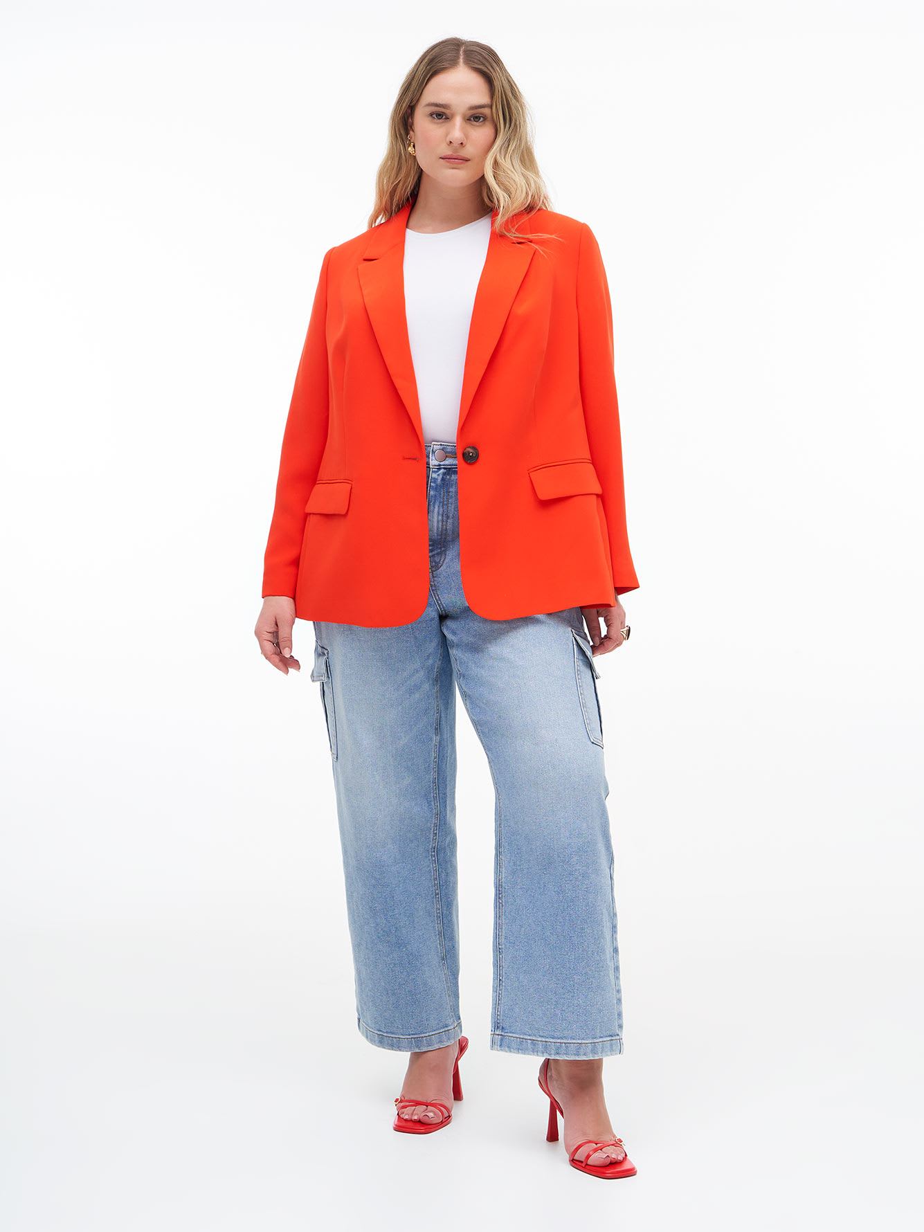 Bright Red Blazer - Addition Elle