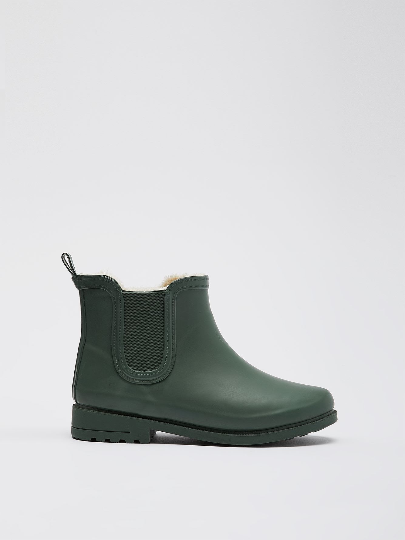 Extra Wide Width, Ankle Rain Boots with Faux Sherpa Lining