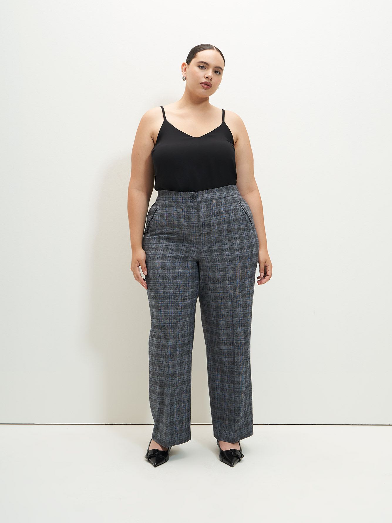 Plaid Wide-Leg Pant - Addition Elle