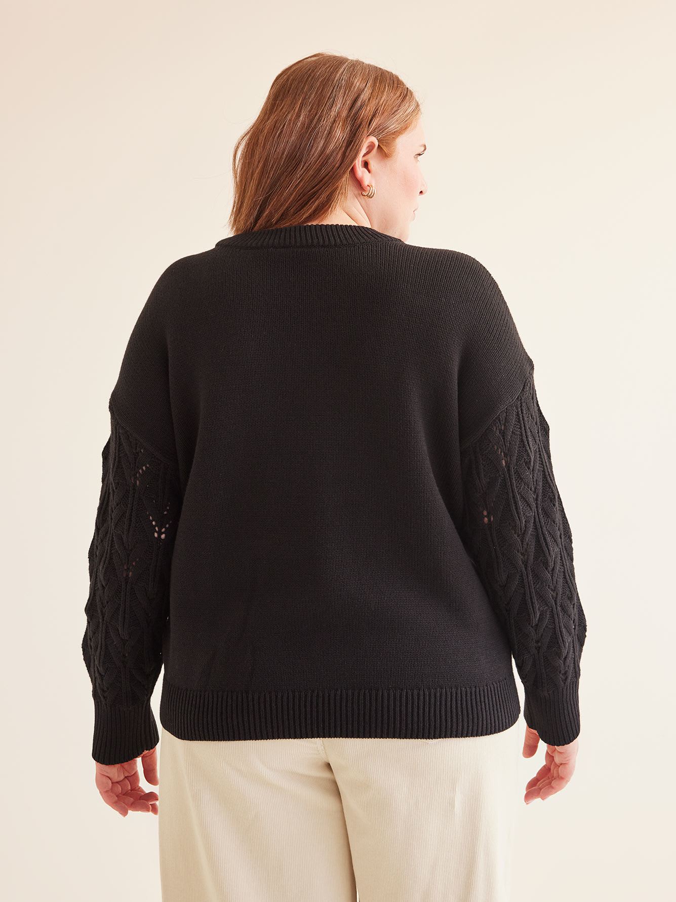 Pointelle Crewneck Sweater