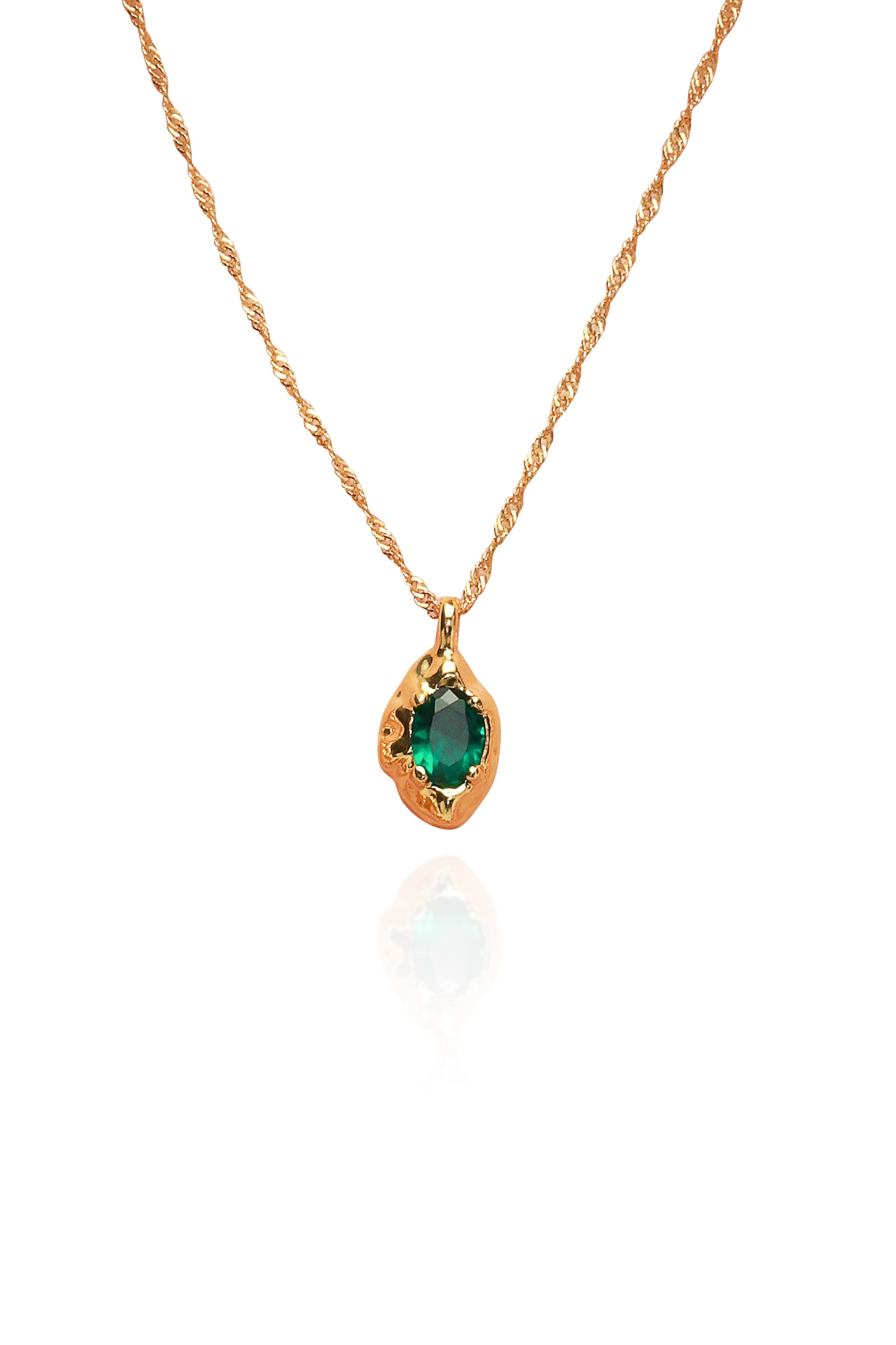 Classicharms-Emerald Pendant Necklace