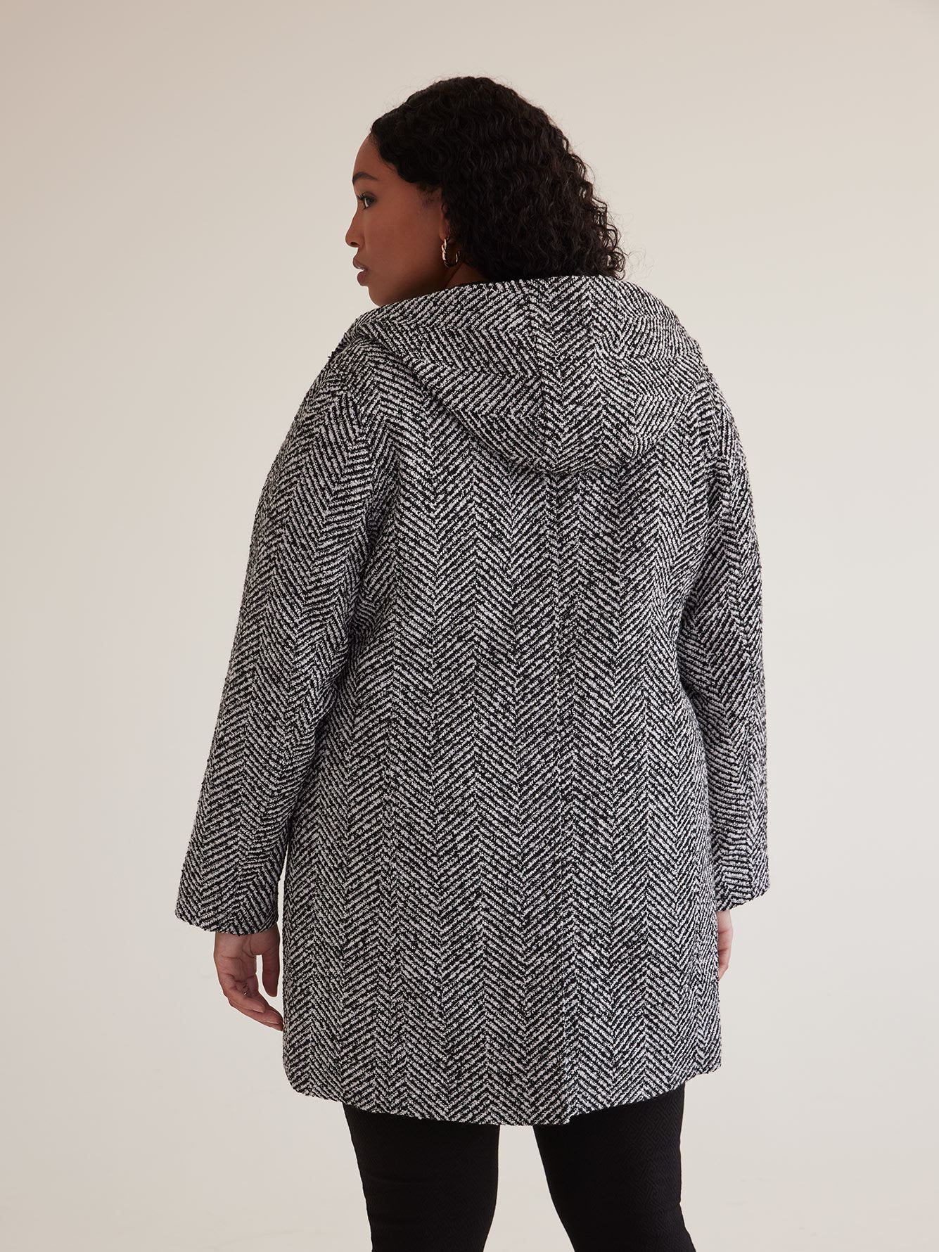Responsible, Black & White Wool Blend Coat