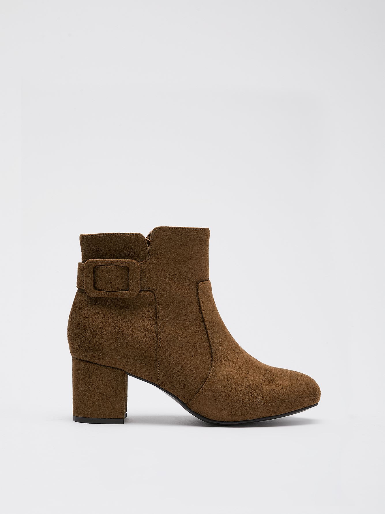 Extra Wide Width, Block-Heel Bootie with Side Buckle