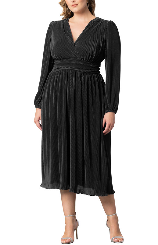 Kiyonna Plus Size Sophie Pleated Cocktail Dress (Plus Size)