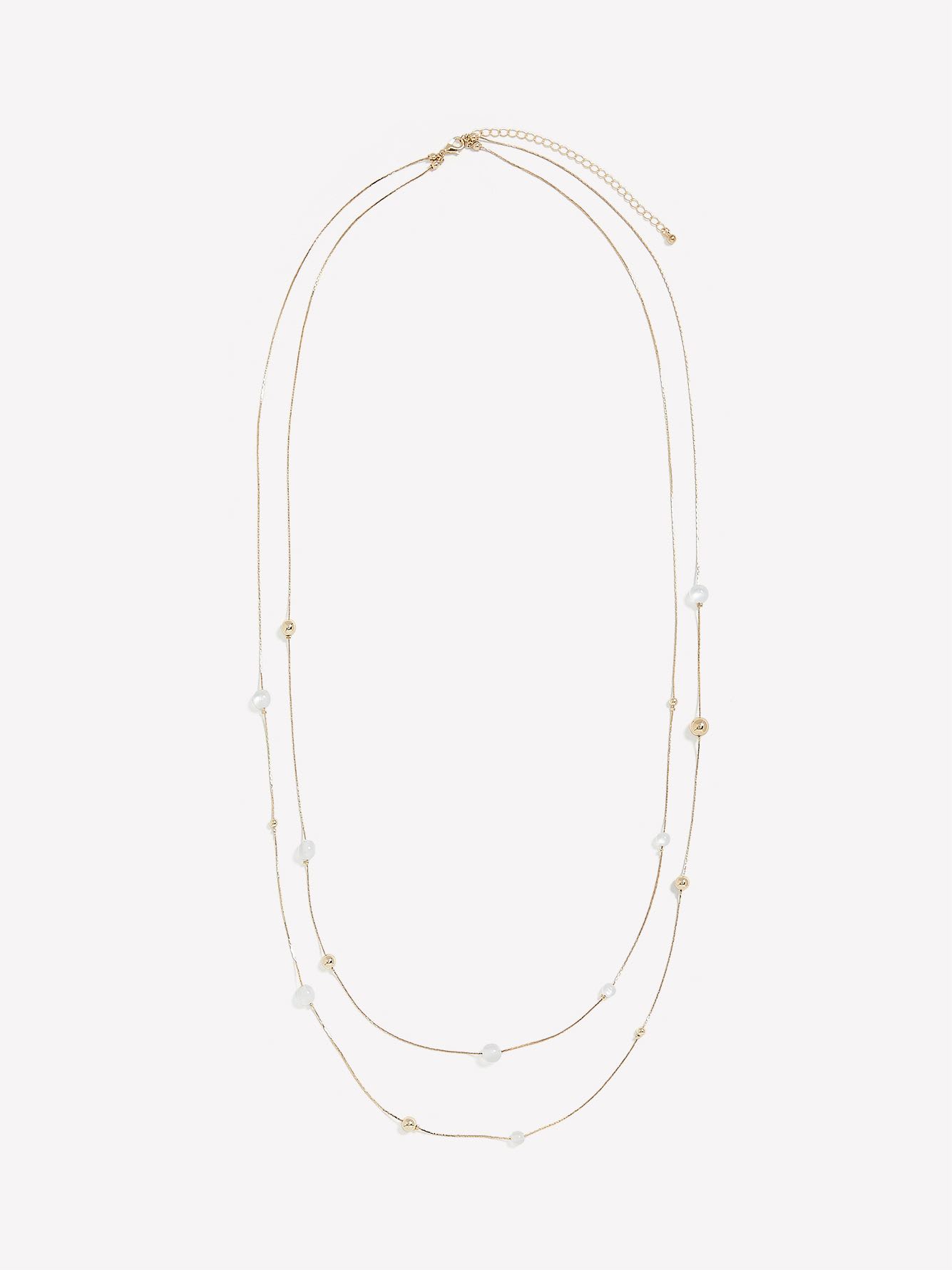 Two-Layer Long Necklace with Beads