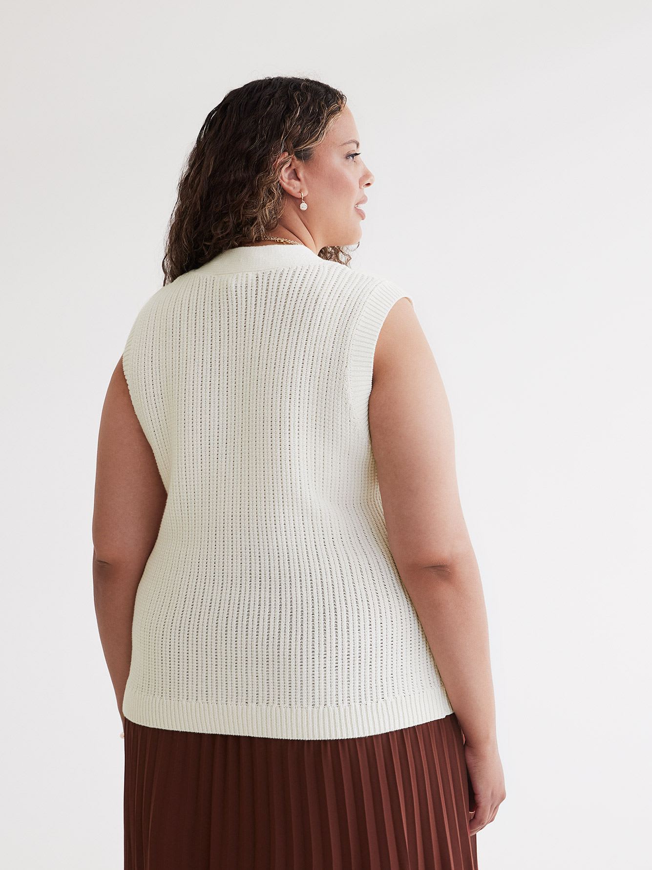 Buttoned Down Cable Sweater Vest