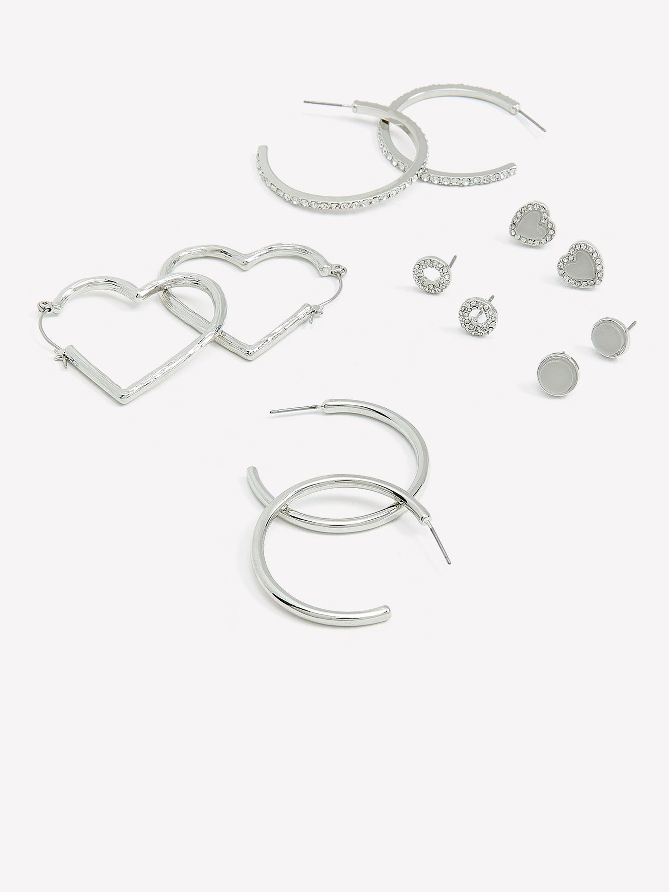 Assorted Hoop and Stud Earrings, pack of 6