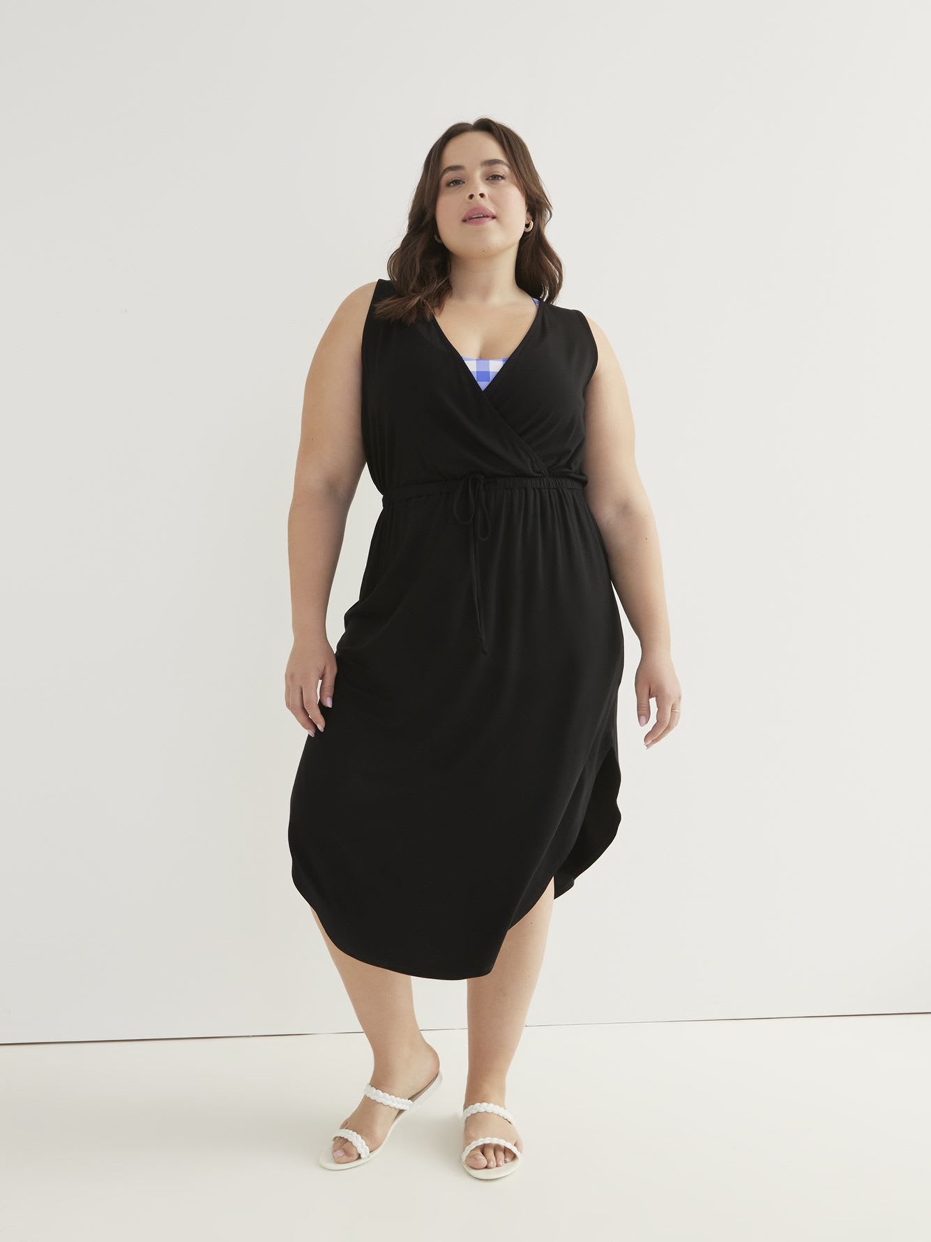 Responsible, Empire-Cut Maxi Cover-Up Swim Dress
