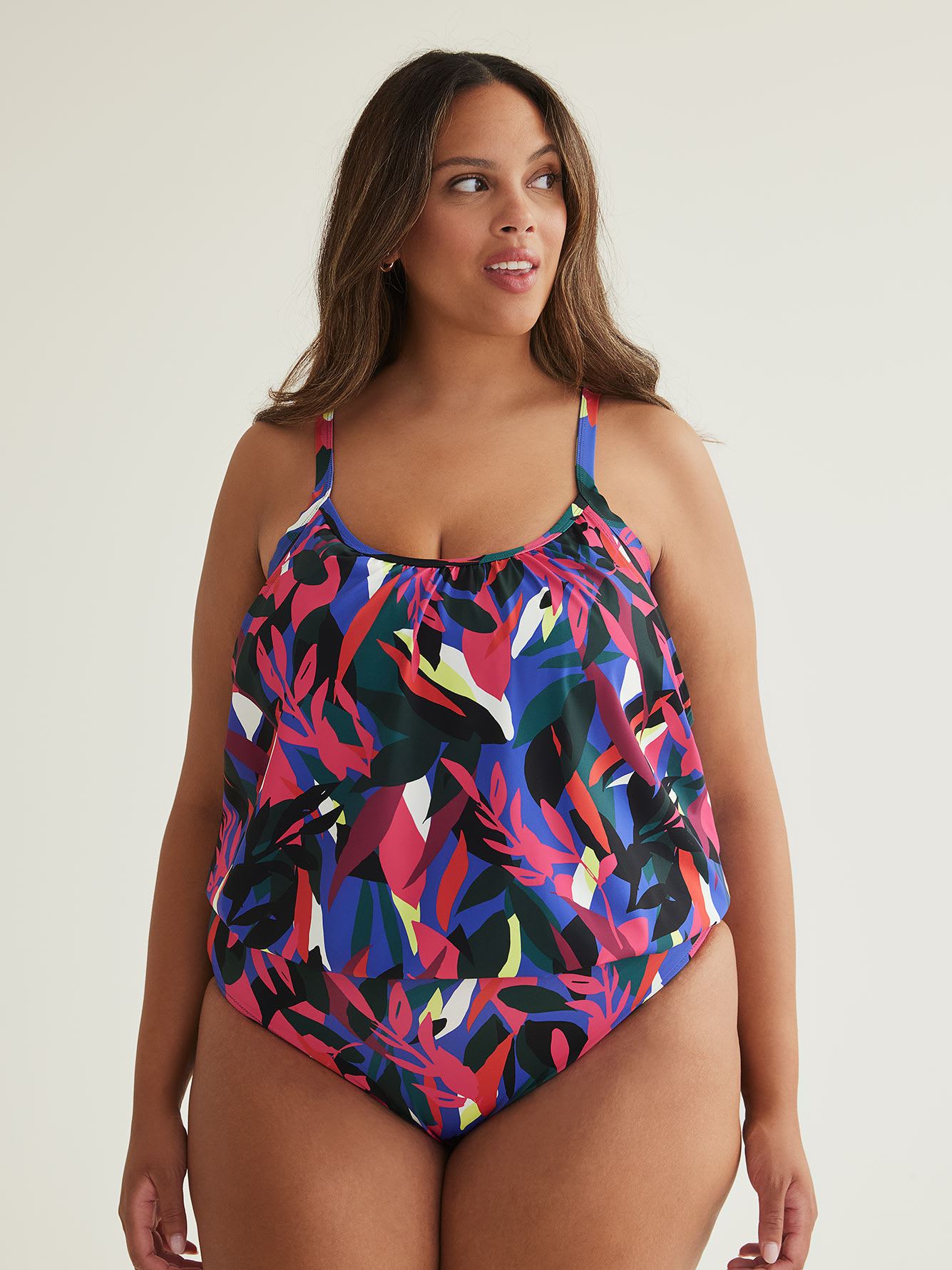 Tropical Tankini with Fooler Bandeau