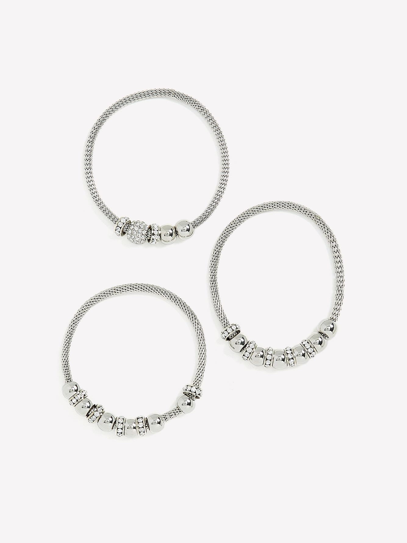 Stretch Bracelet with Paper Glitter Circles, pack of 3