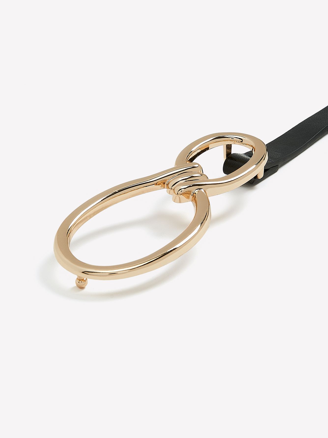 Black Skinny Belt with Infinity Buckle