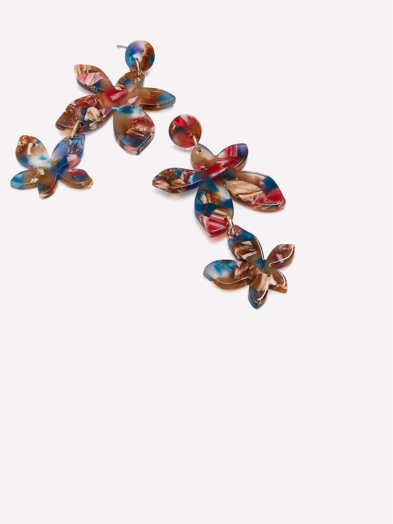Colourful Flower Pendant Earrings - Addition Elle