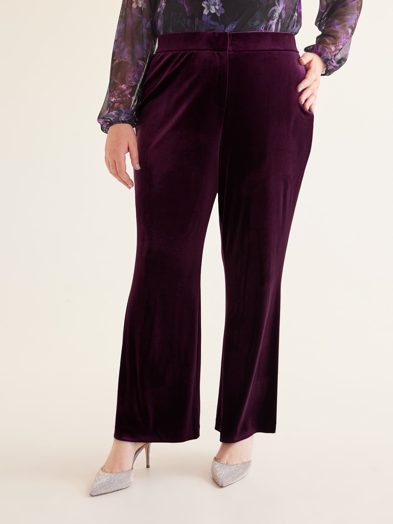 Flared-Leg Velvet Pant