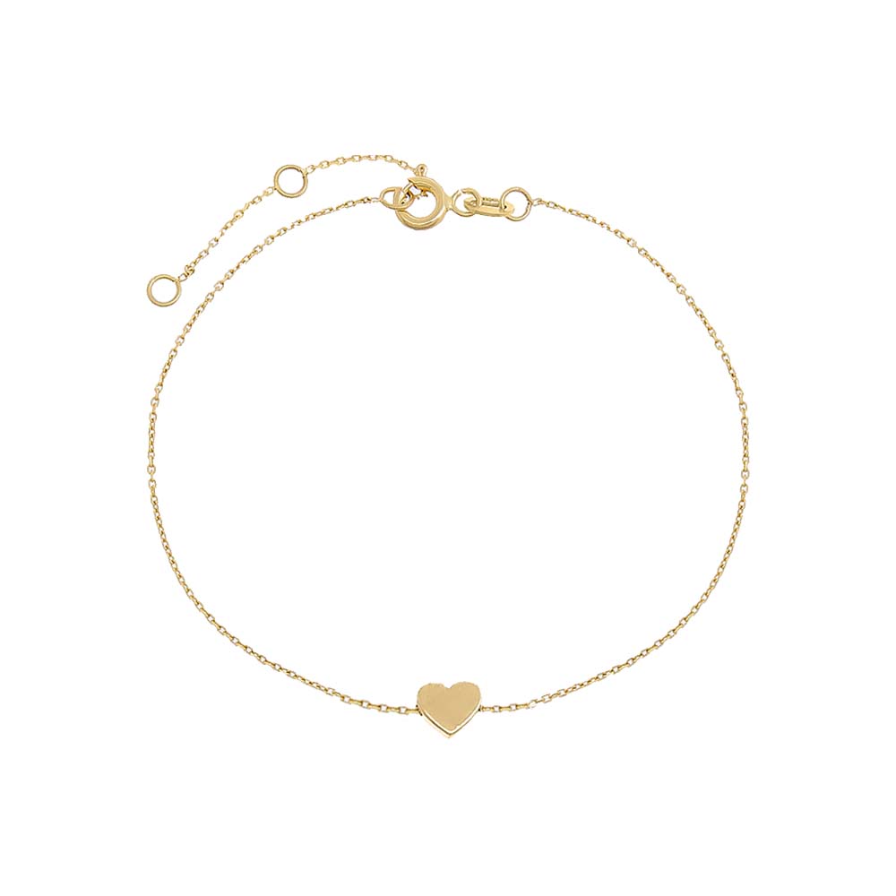 By Adina Eden -TINY SOLID HEART BRACELET 14K - 14K GOLD