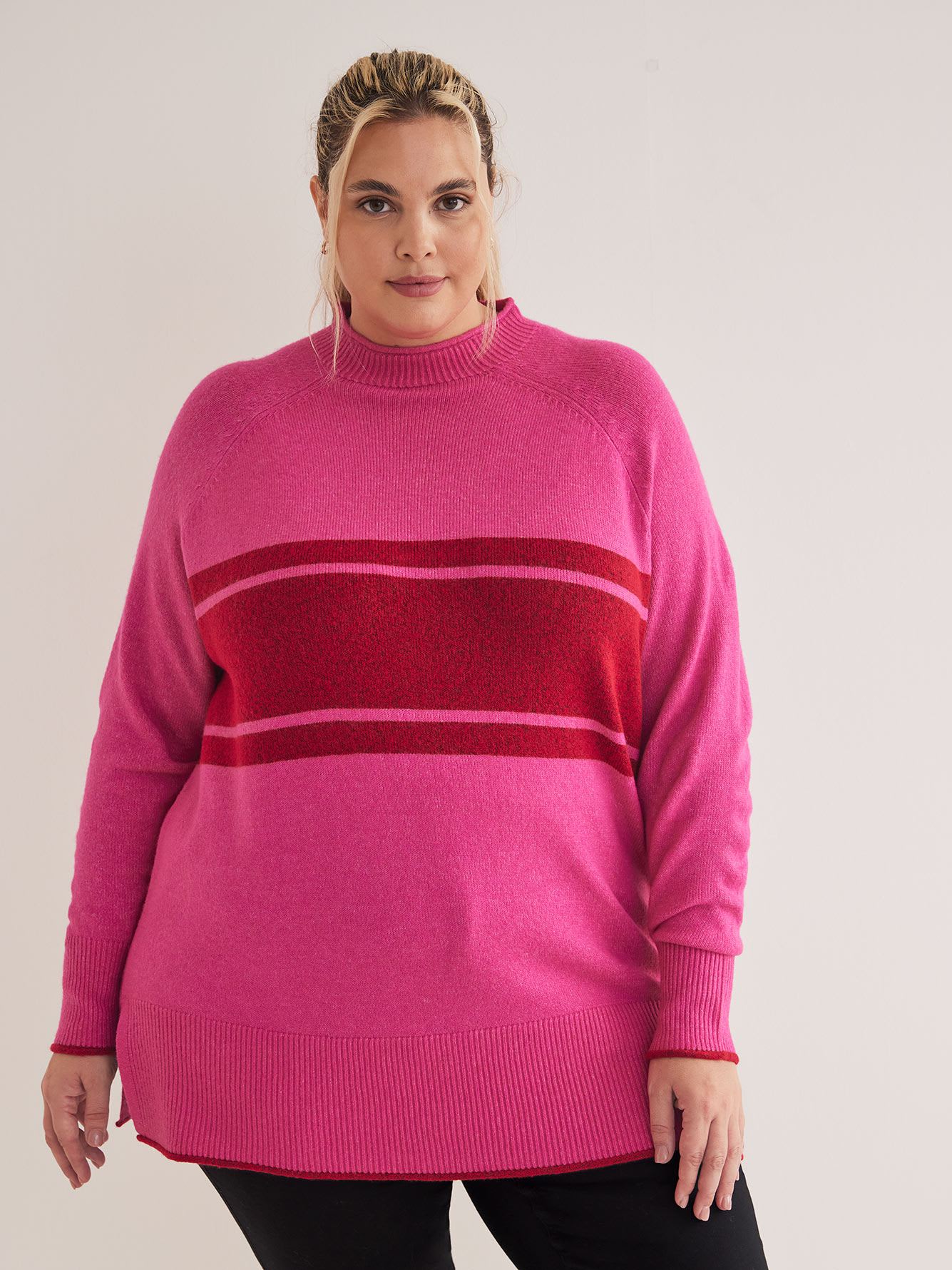 Funnel Neck Raglan Sweater