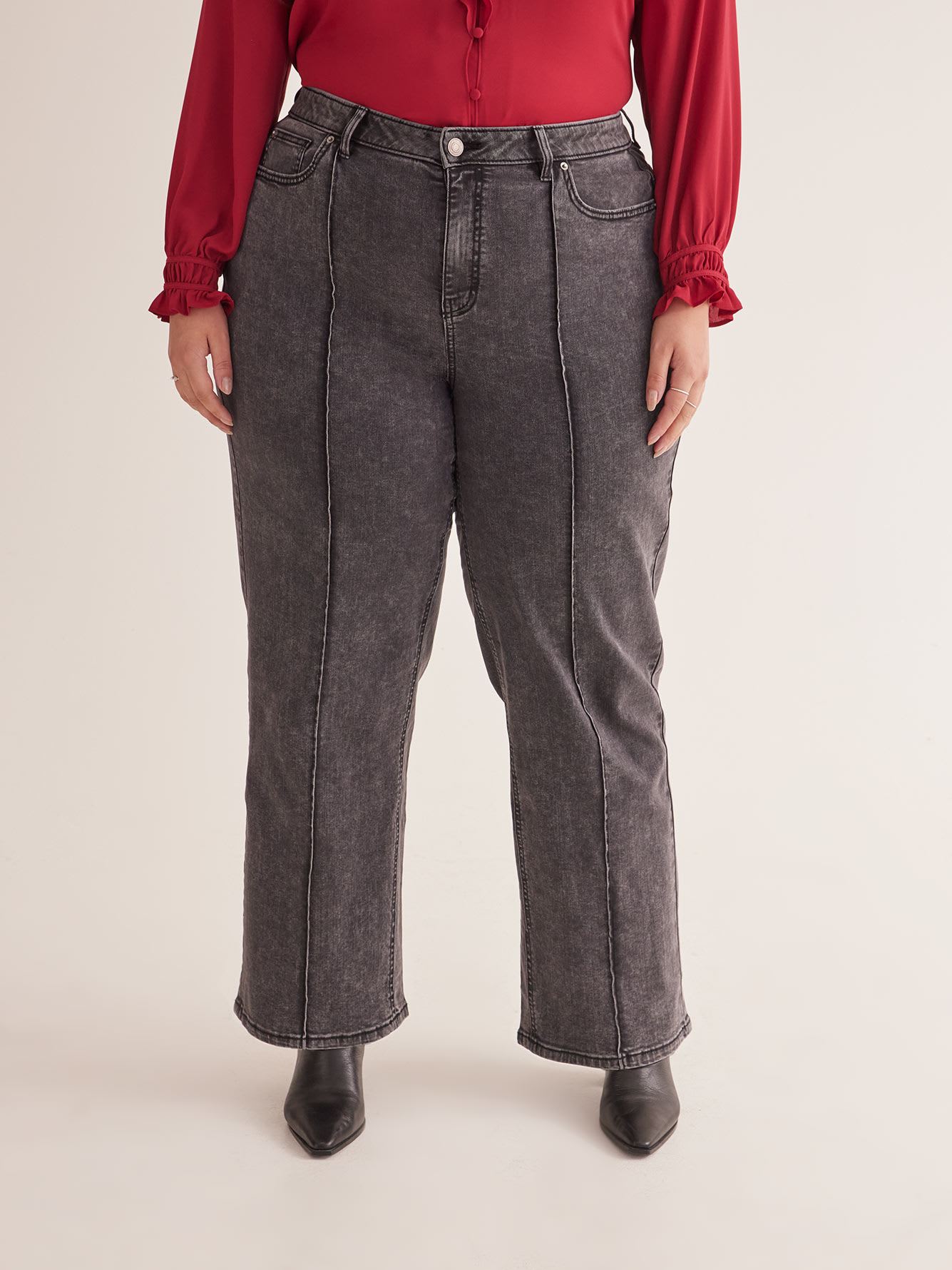 Responsible, Curvy-Fit High-Rise Wide-Leg Jeans, Grey Wash - d/C Jeans