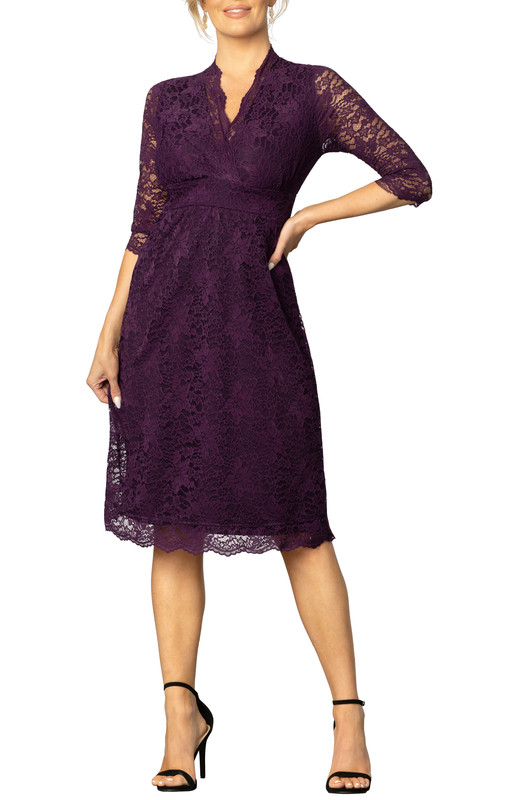 Kiyonna Scalloped Boudoir Lace Cocktail Dress
