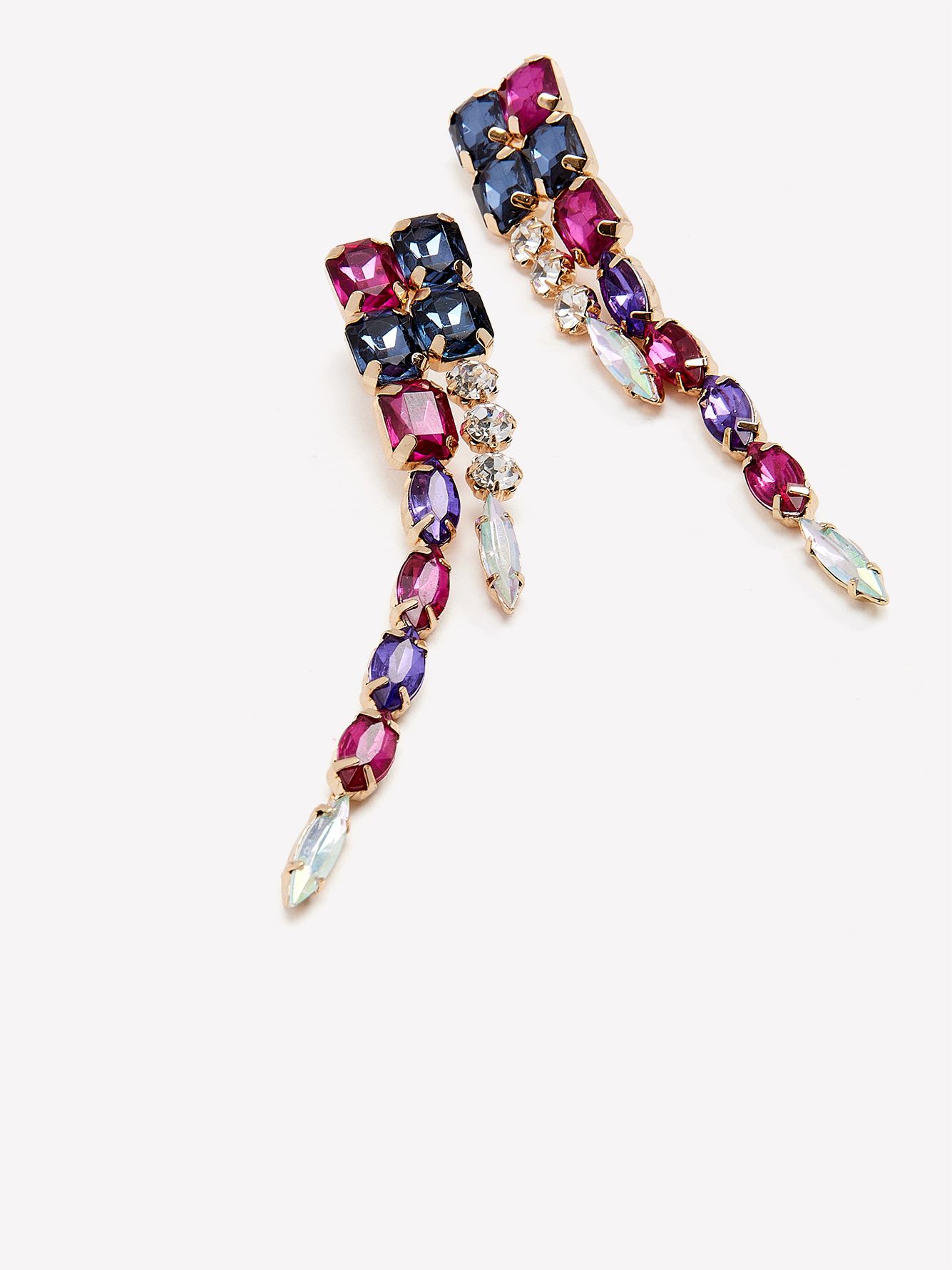 Coloured Stones Drop Earrings
