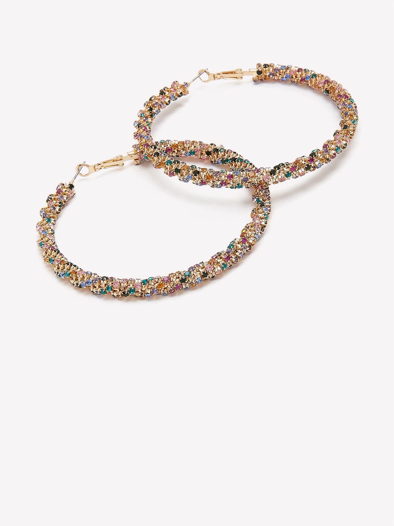Large Golden Twisted Hoop Earrings